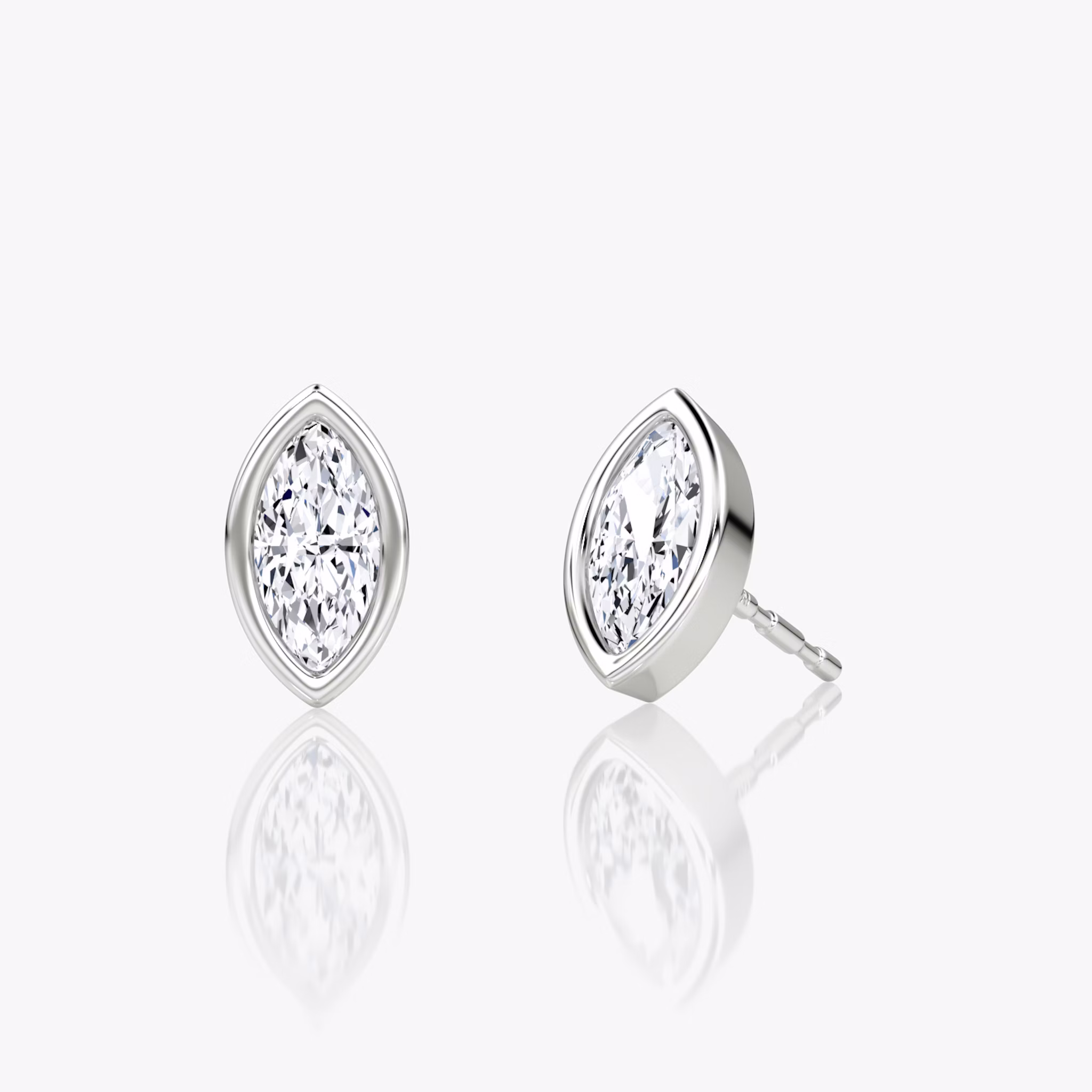 Bezel Solitaire Stud | Marquise | 14k | White Gold | caratWeight: 0.25ct