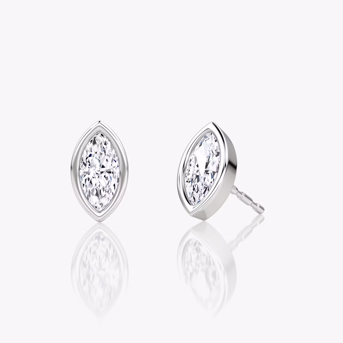 Bezel Solitaire Stud | Marquise | 14k | White Gold | caratWeight: 0.25ct
