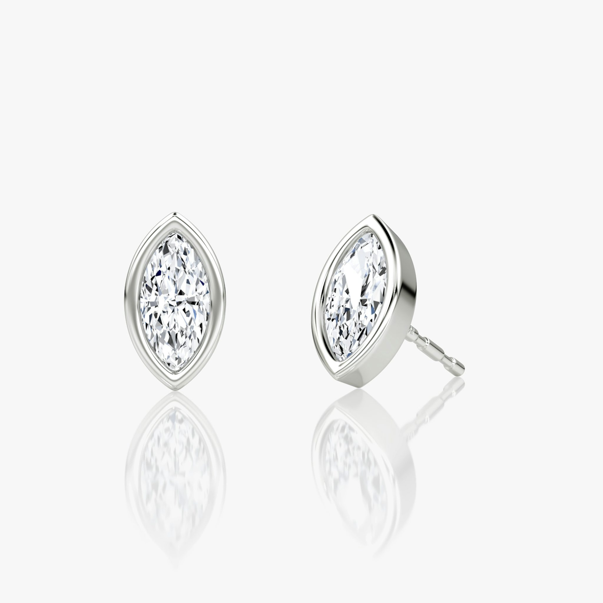 Bezel Solitaire Stud | Marquise | 14k | White Gold | caratWeight: 0.25ct