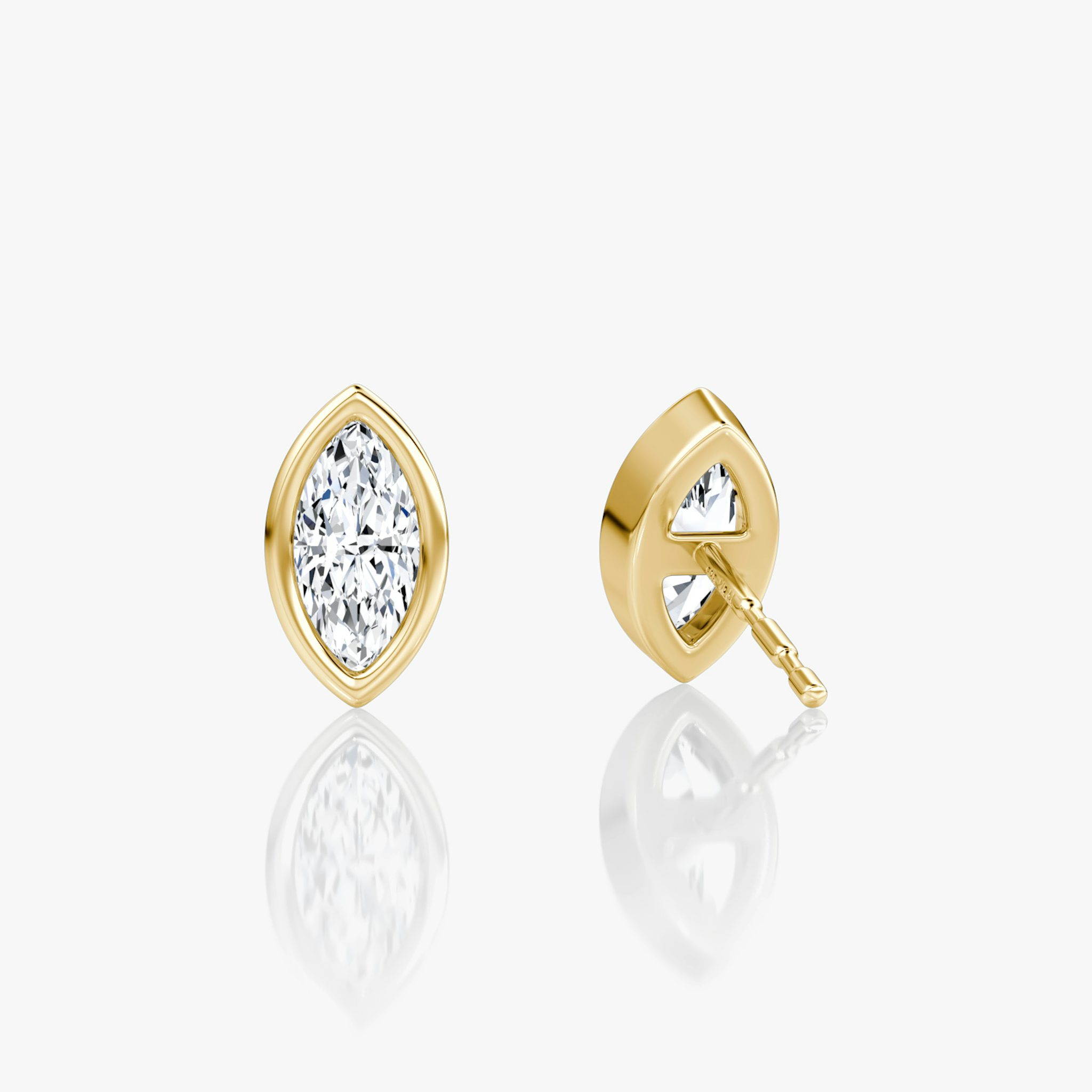 Bezel Solitaire Stud | Marquise | 14k | Yellow Gold | caratWeight: 0.25ct