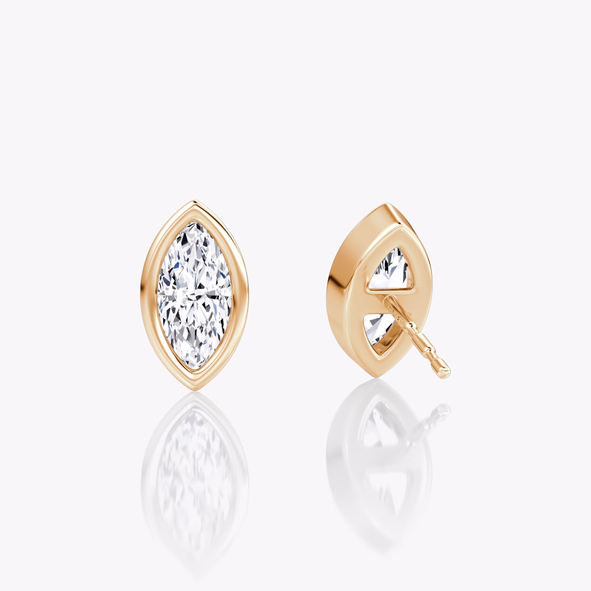 Bezel Solitaire Stud | Marquise | 14k | Rose Gold | caratWeight: 0.50ct