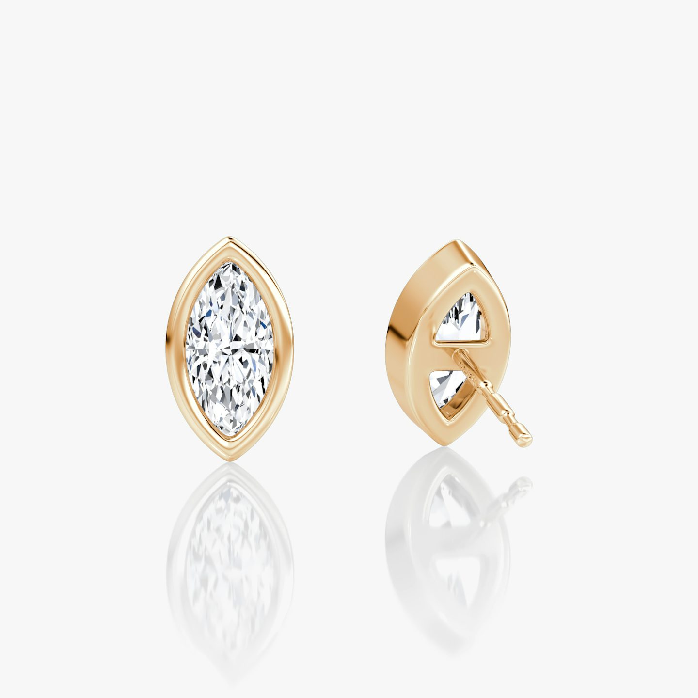 Bezel Solitaire Stud | Marquise | 14k | Rose Gold | caratWeight: 0.50ct