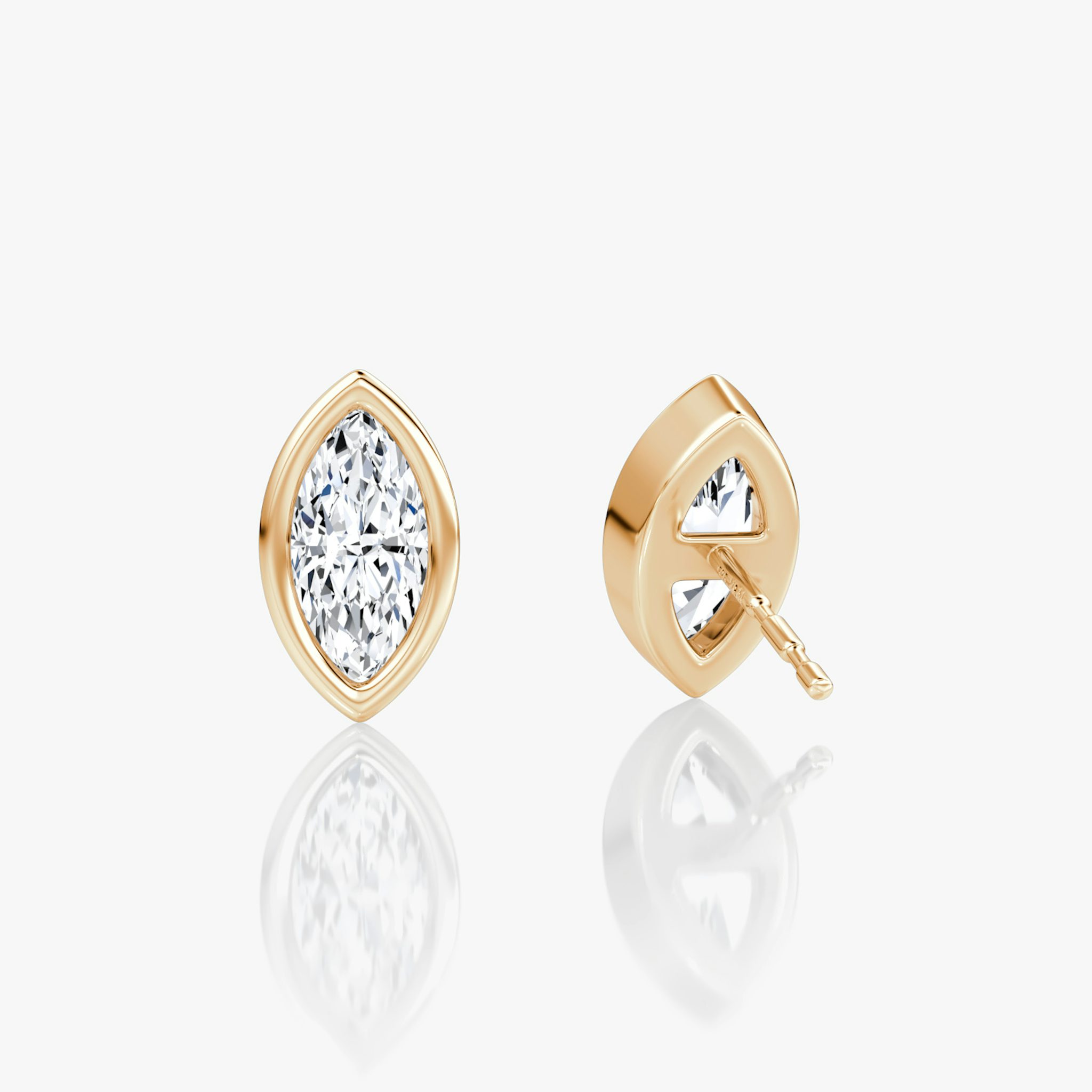 Bezel Solitaire Stud | Marquise | 14k | Rose Gold | caratWeight: 0.50ct