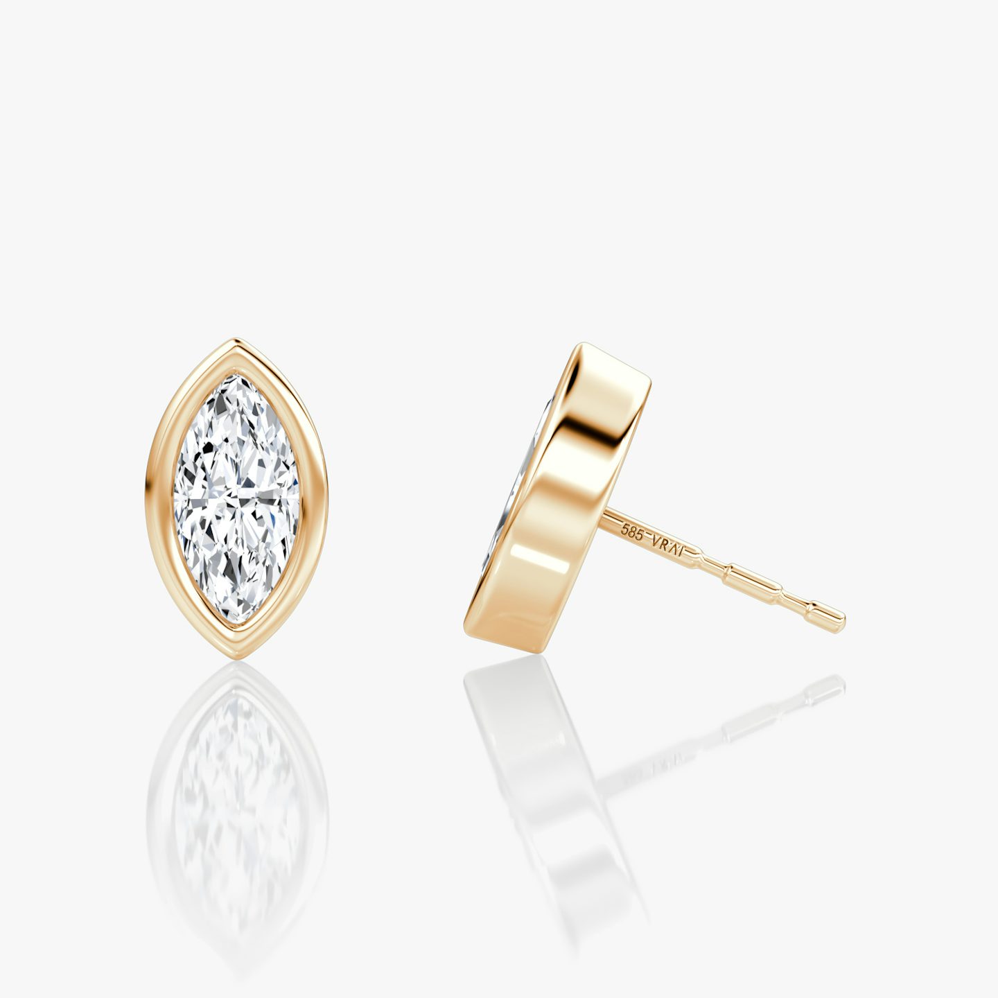 Bezel Solitaire Stud | Marquise | 14k | Rose Gold | caratWeight: 0.50ct