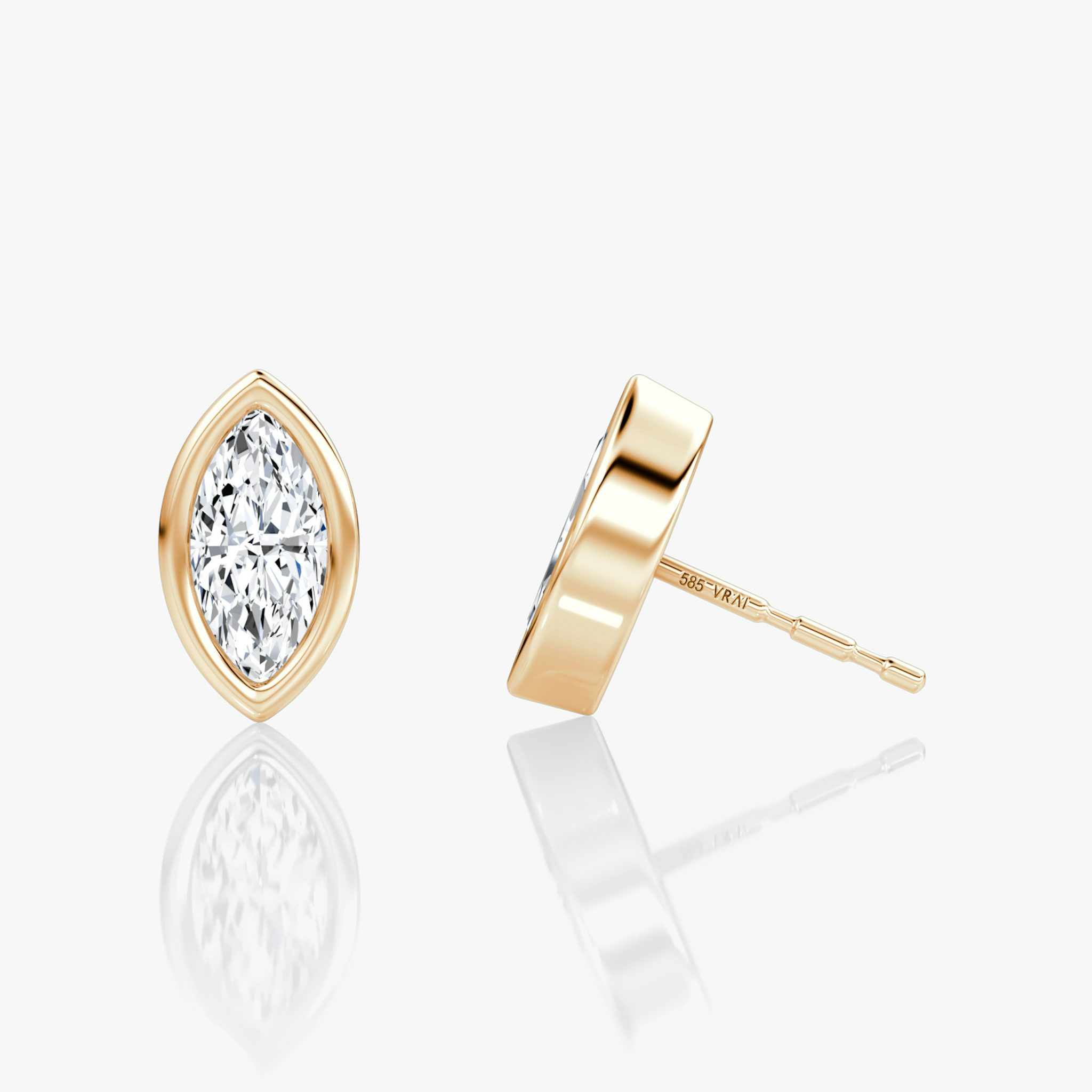 Bezel Solitaire Stud | Marquise | 14k | Rose Gold | caratWeight: 0.50ct