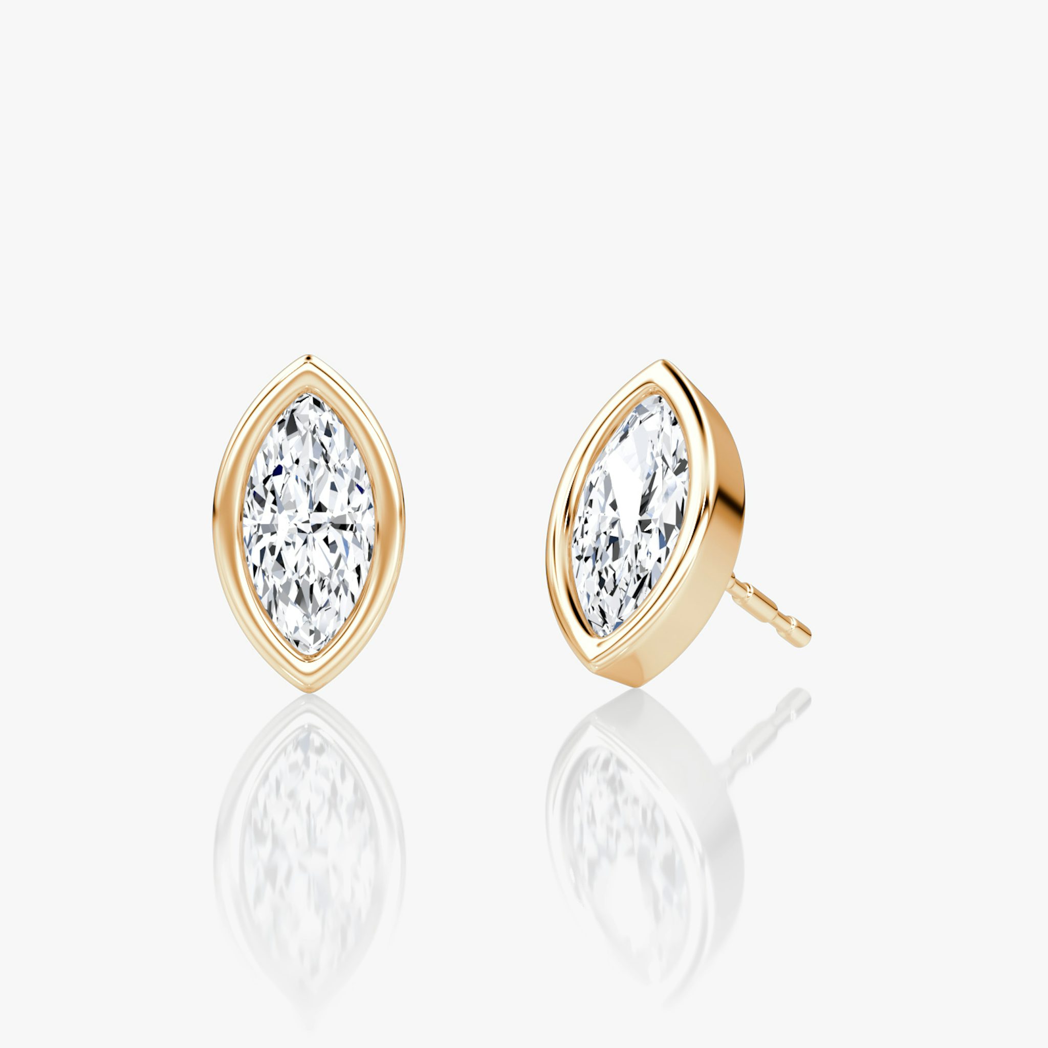 Bezel Solitaire Stud | Marquise | 14k | Rose Gold | caratWeight: 0.50ct