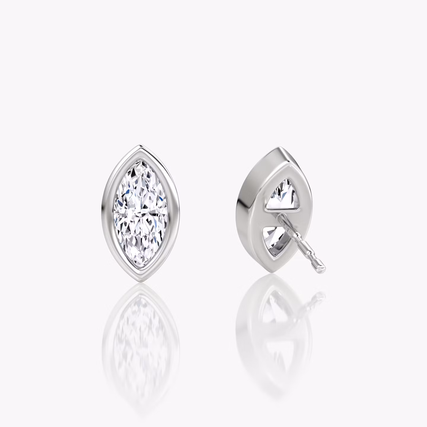 Bezel Solitaire Stud | Marquise | 14k | White Gold | caratWeight: 0.50ct