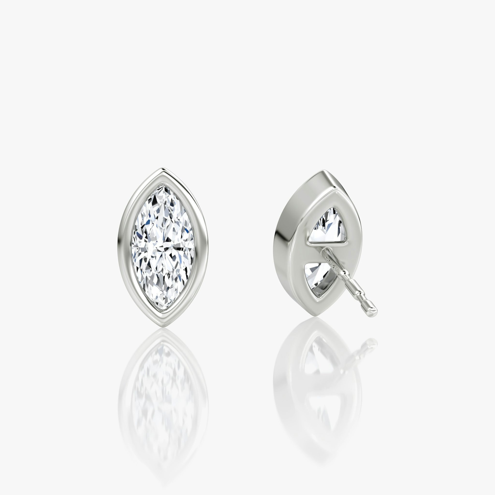 Bezel Solitaire Stud | Marquise | 14k | White Gold | caratWeight: 0.50ct