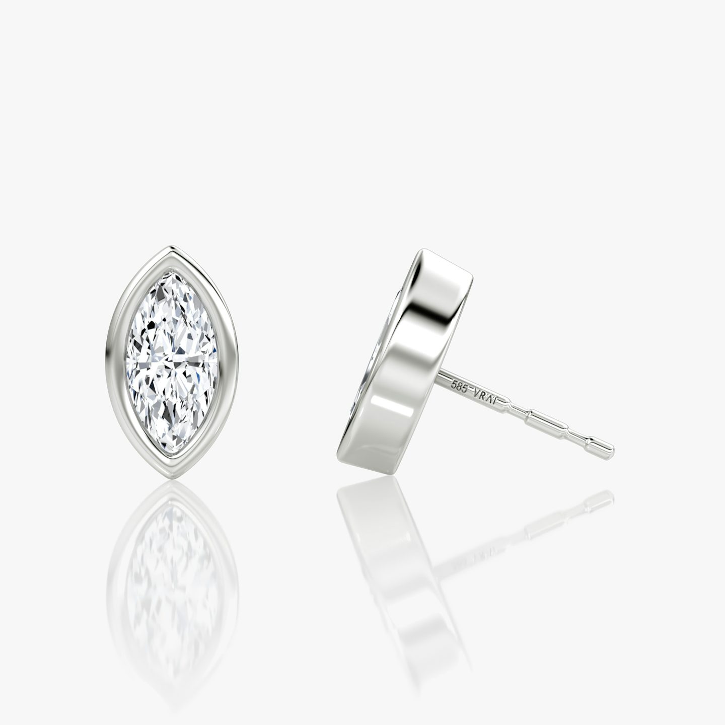 Bezel Solitaire Stud | Marquise | 14k | White Gold | caratWeight: 0.50ct