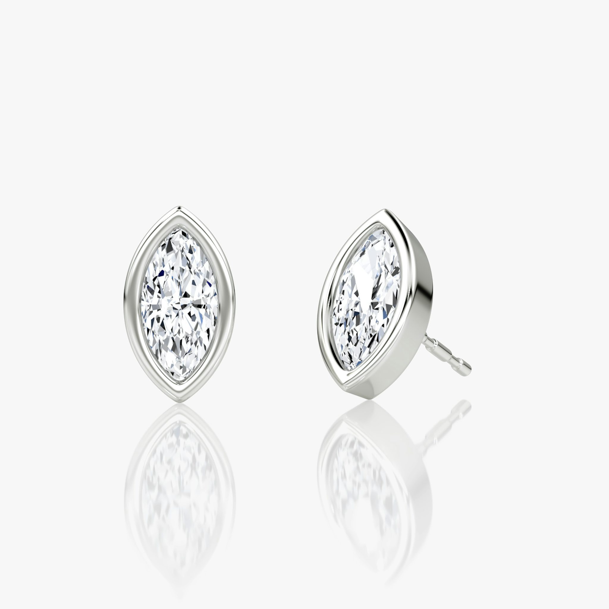Bezel Solitaire Stud | Marquise | 14k | White Gold | caratWeight: 0.50ct