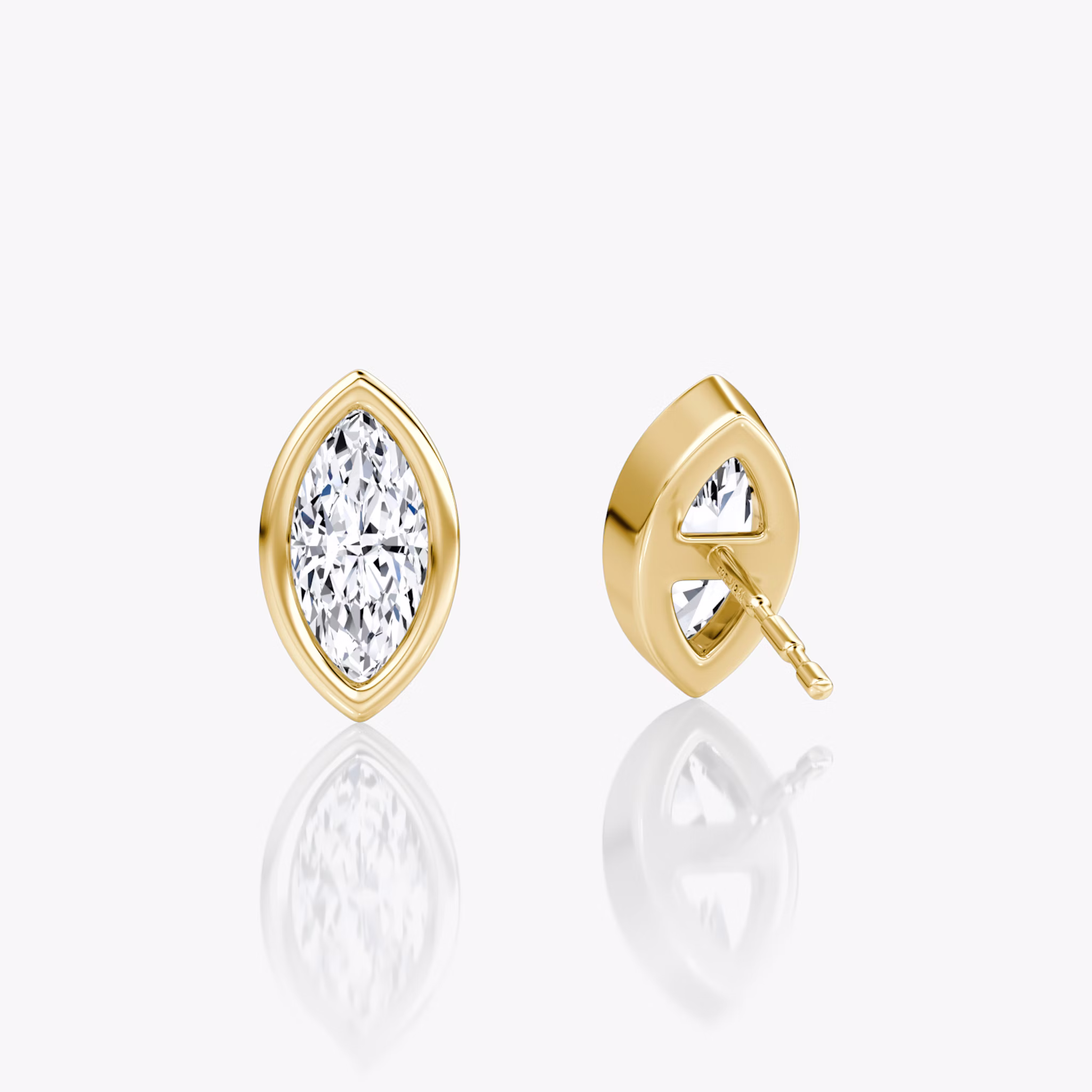 Bezel Solitaire Stud | Marquise | 14k | Yellow Gold | caratWeight: 0.50ct