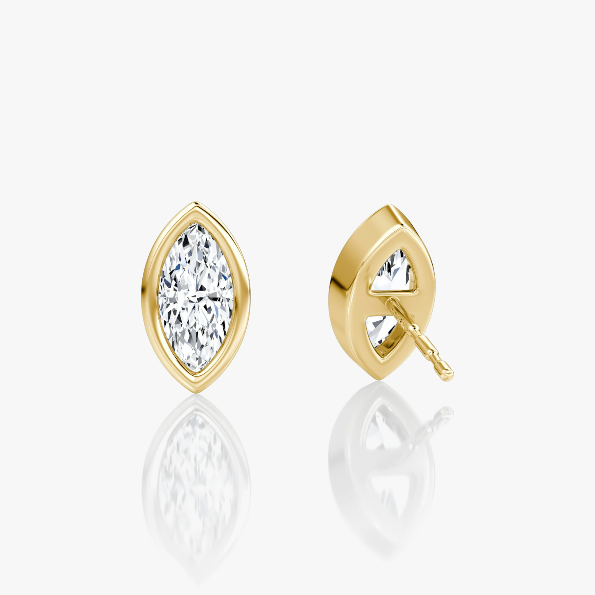 Bezel Solitaire Stud | Marquise | 14k | Yellow Gold | caratWeight: 0.50ct