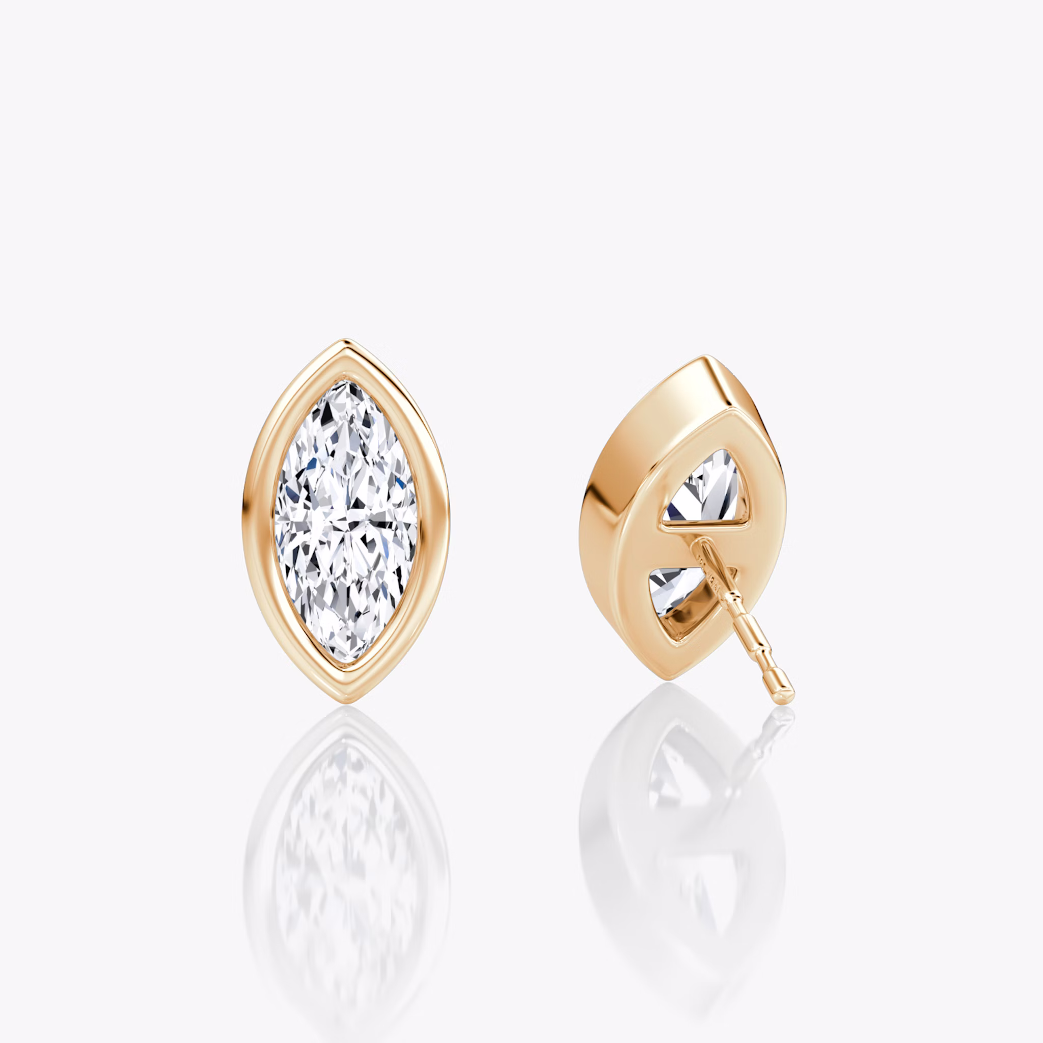 Bezel Solitaire Stud | Marquise | 14k | Rose Gold | caratWeight: 0.75ct