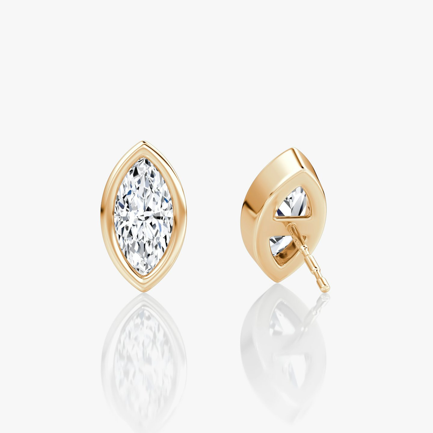 Bezel Solitaire Stud | Marquise | 14k | Rose Gold | caratWeight: 0.75ct