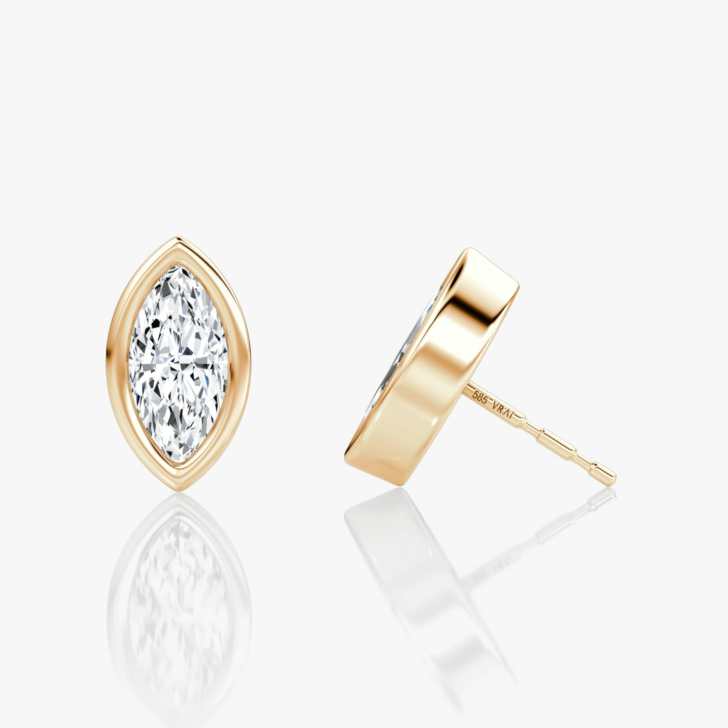 Bezel Solitaire Stud | Marquise | 14k | Rose Gold | caratWeight: 0.75ct