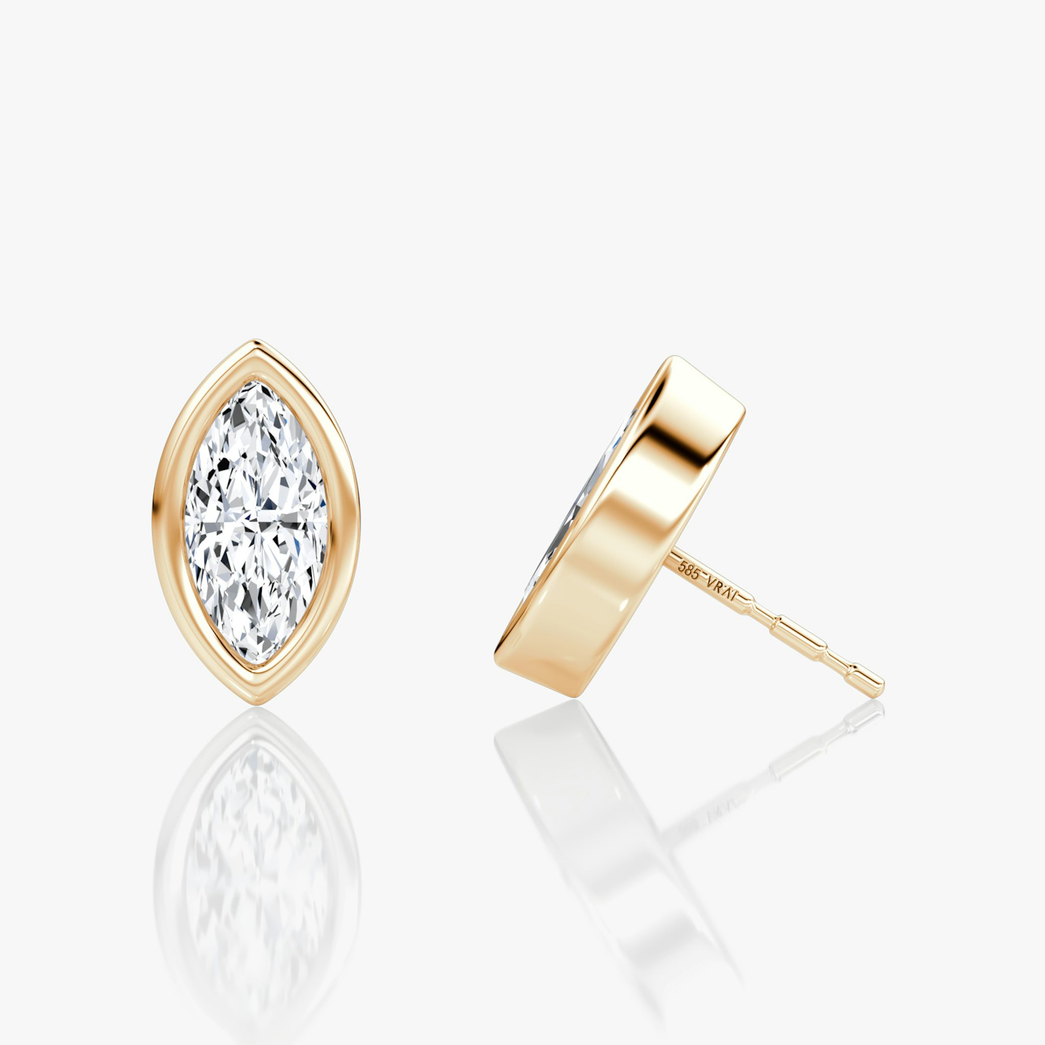 Bezel Solitaire Stud | Marquise | 14k | Rose Gold | caratWeight: 0.75ct