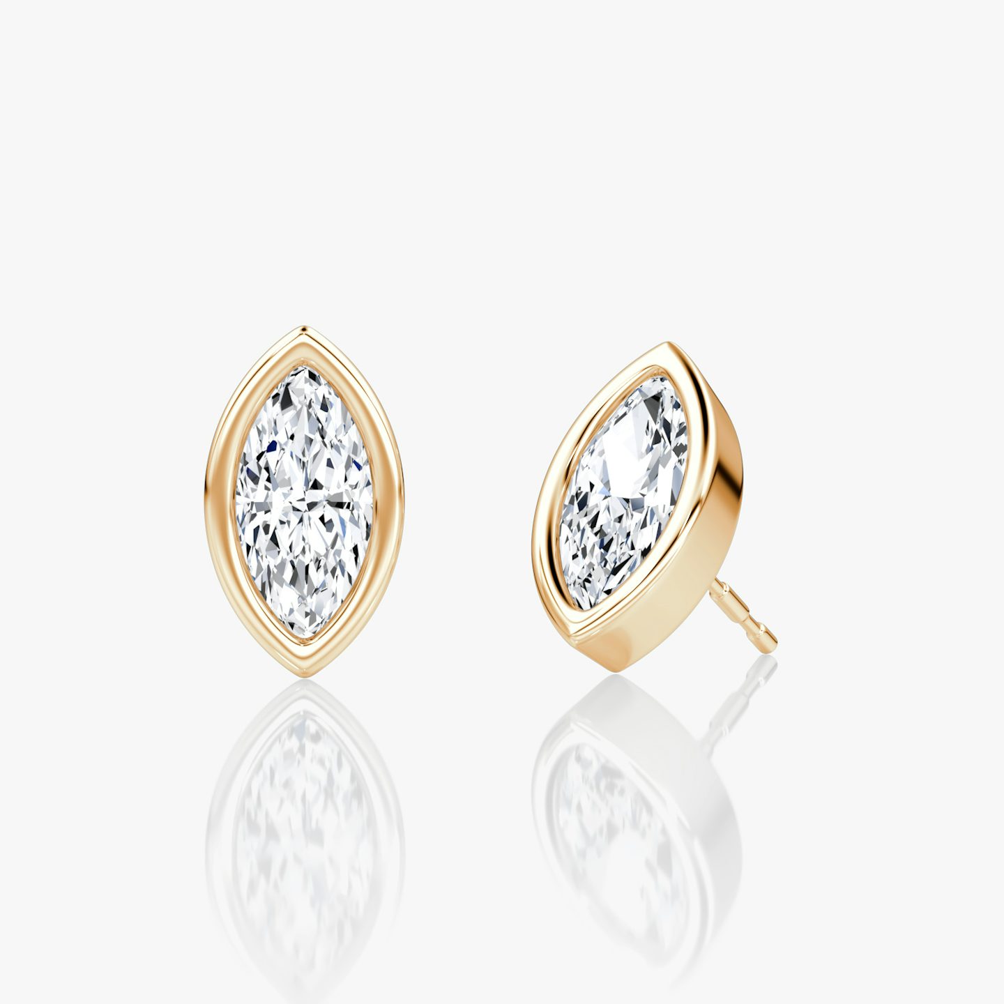 Bezel Solitaire Stud | Marquise | 14k | Rose Gold | caratWeight: 0.75ct