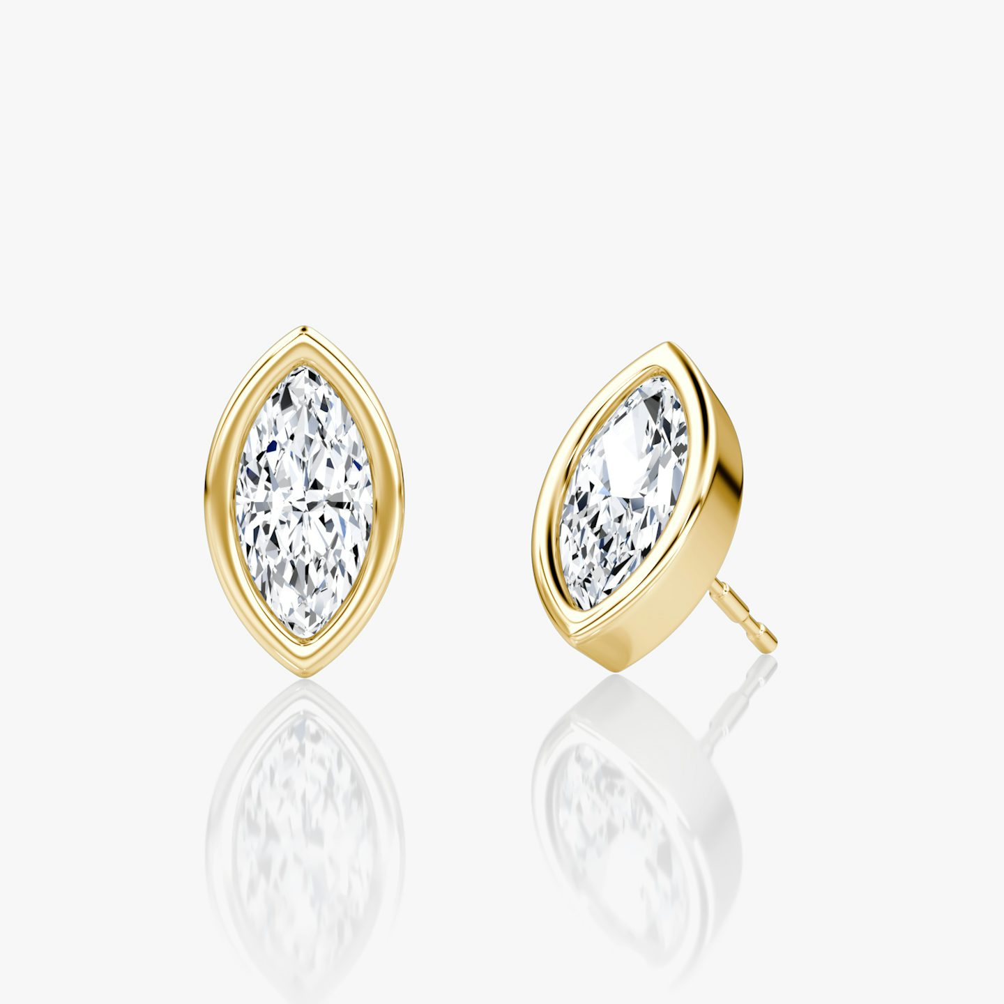 Bezel Solitaire Stud | Marquise | 14k | Yellow Gold | caratWeight: 0.75ct