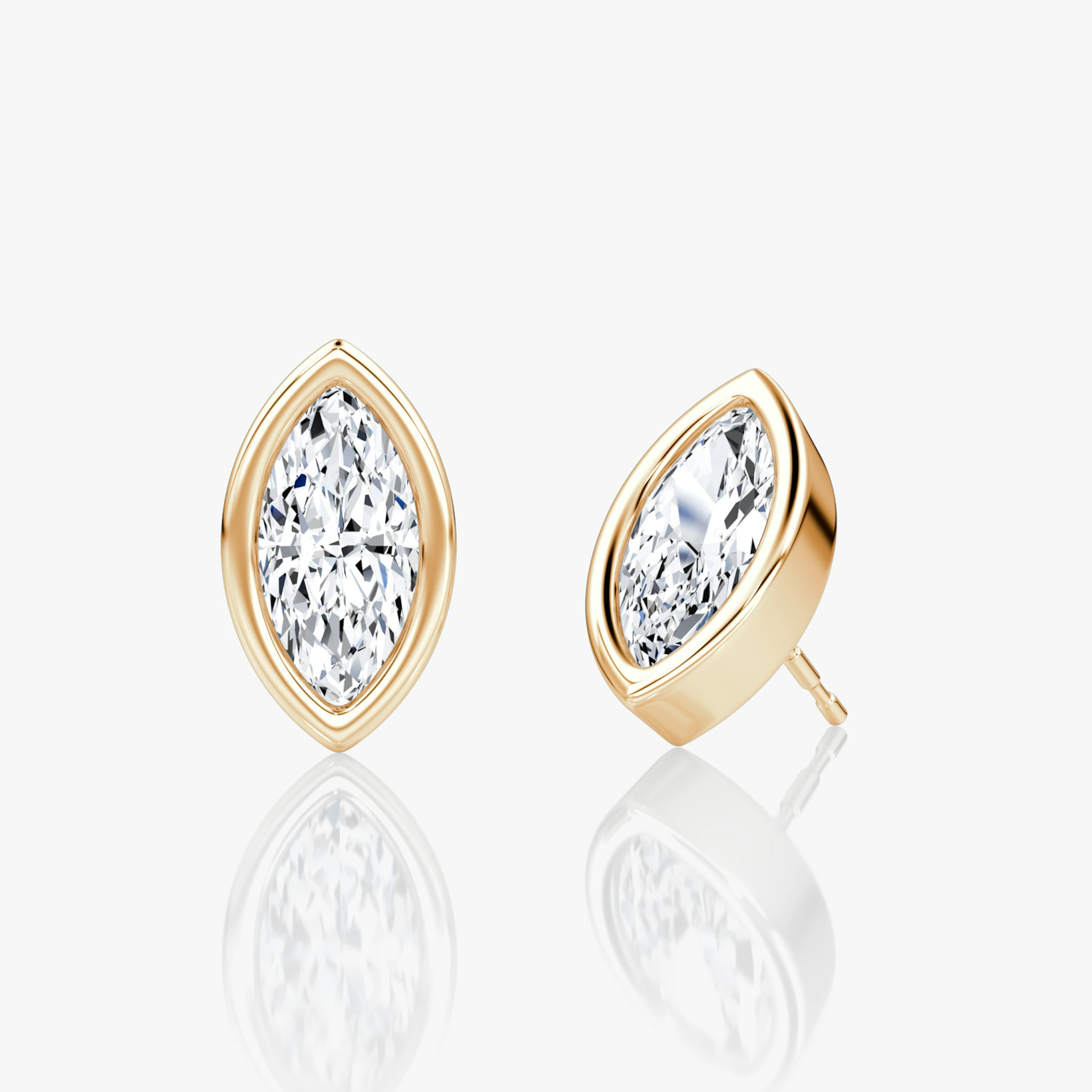 Bezel Solitaire Stud | Marquise | 14k | Rose Gold | caratWeight: other