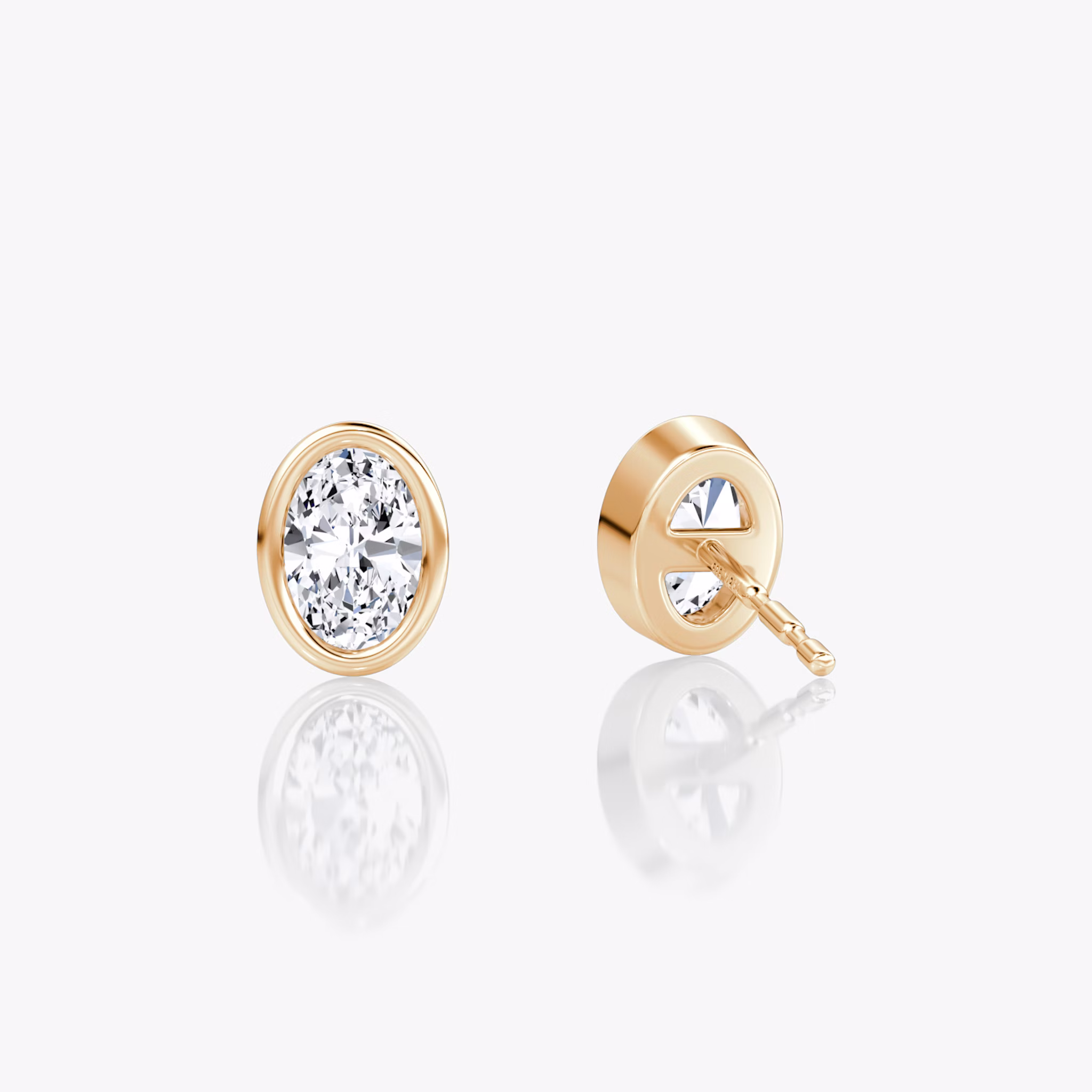 Bezel Solitaire Stud | Oval | 14k | Rose Gold | caratWeight: 0.25ct