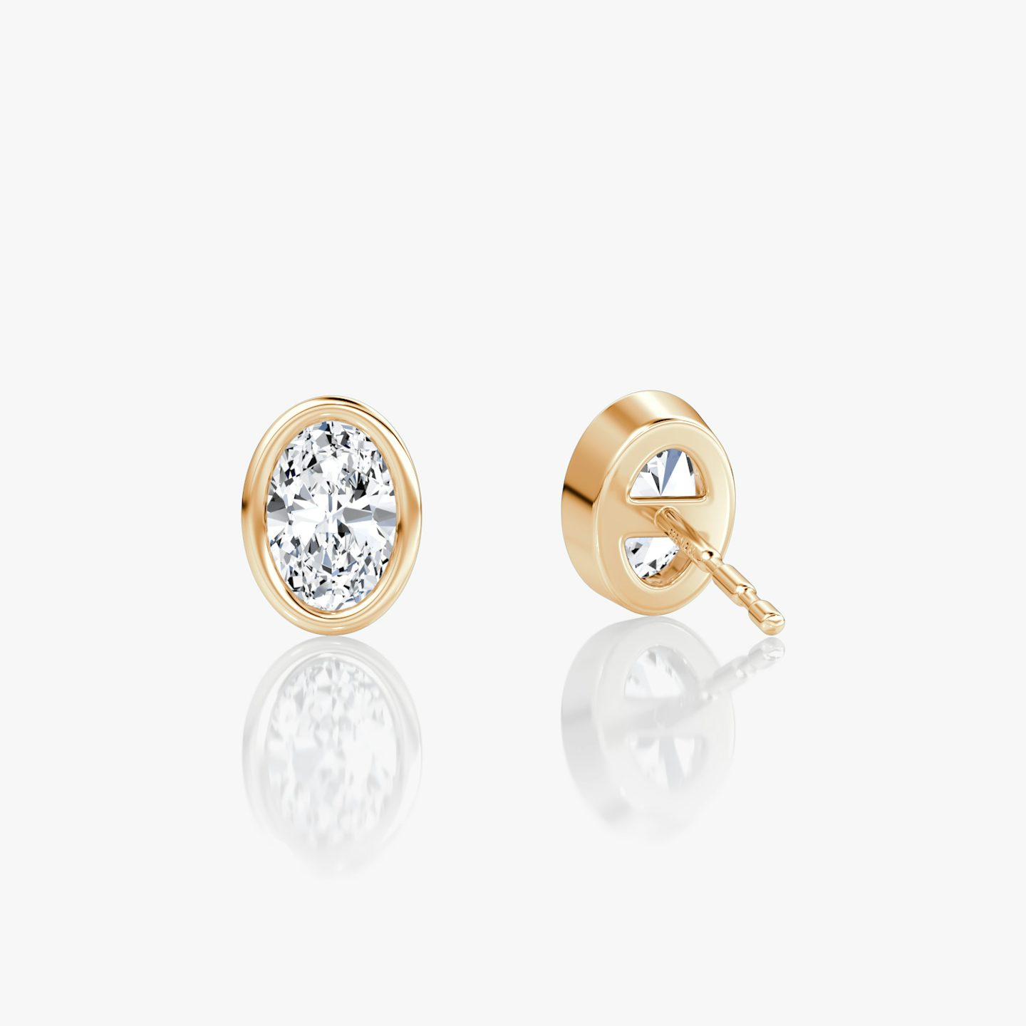 Bezel Solitaire Stud | Oval | 14k | Rose Gold | caratWeight: 0.25ct