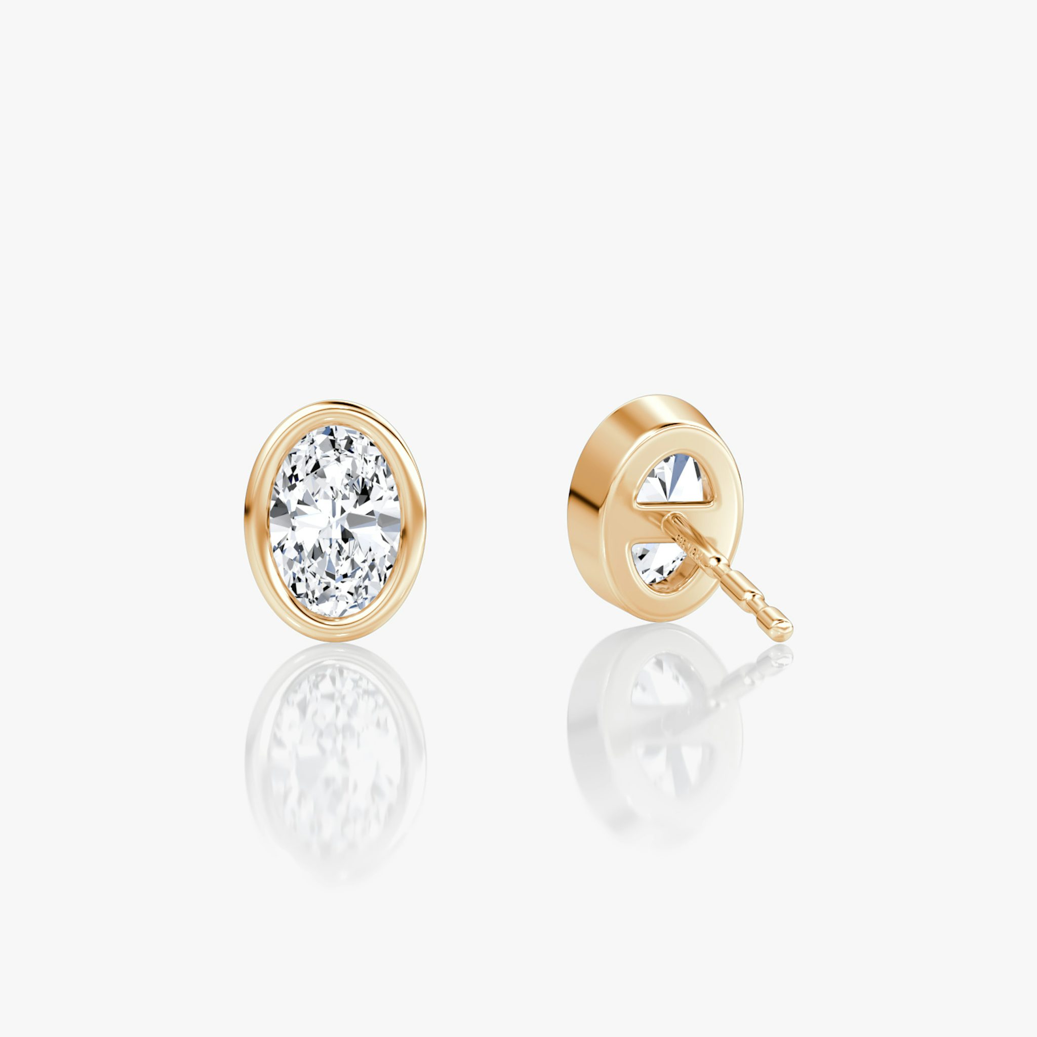 Bezel Solitaire Stud | Oval | 14k | Rose Gold | caratWeight: 0.25ct