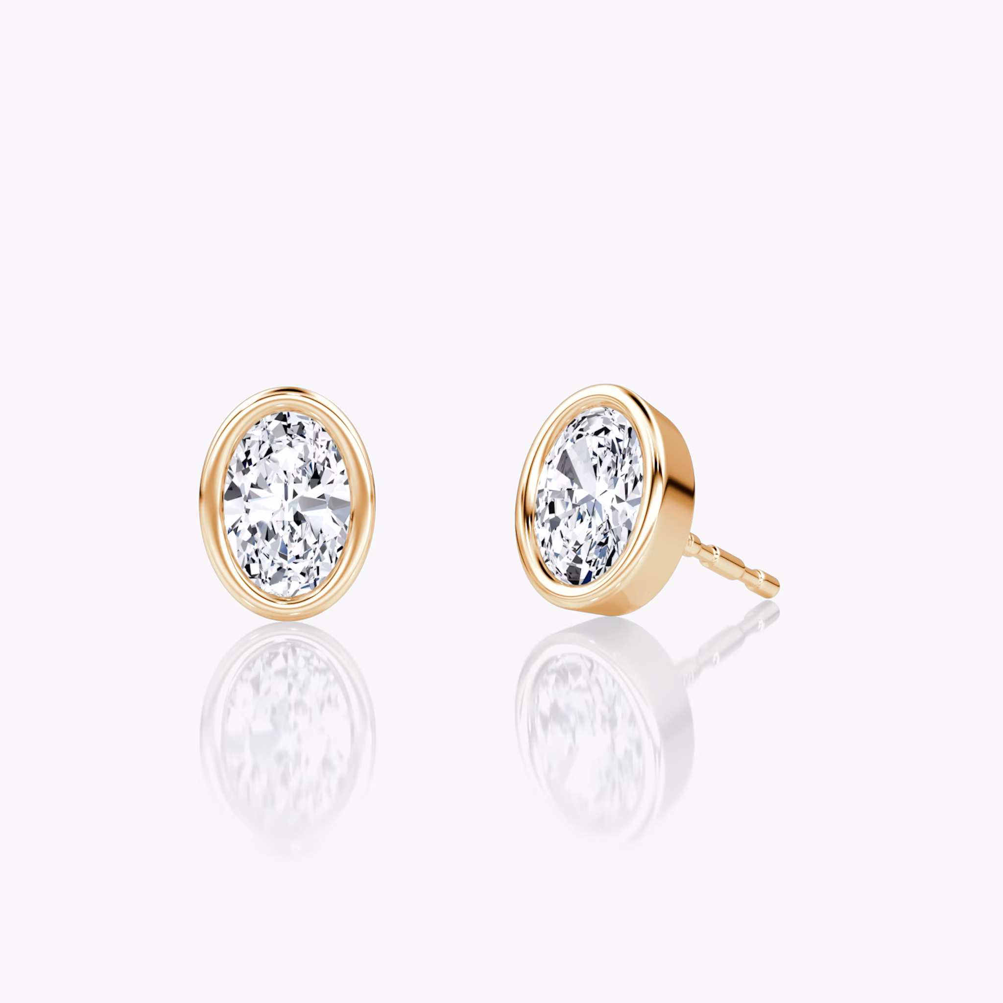 Bezel Solitaire Stud | Oval | 14k | Rose Gold | caratWeight: 0.25ct