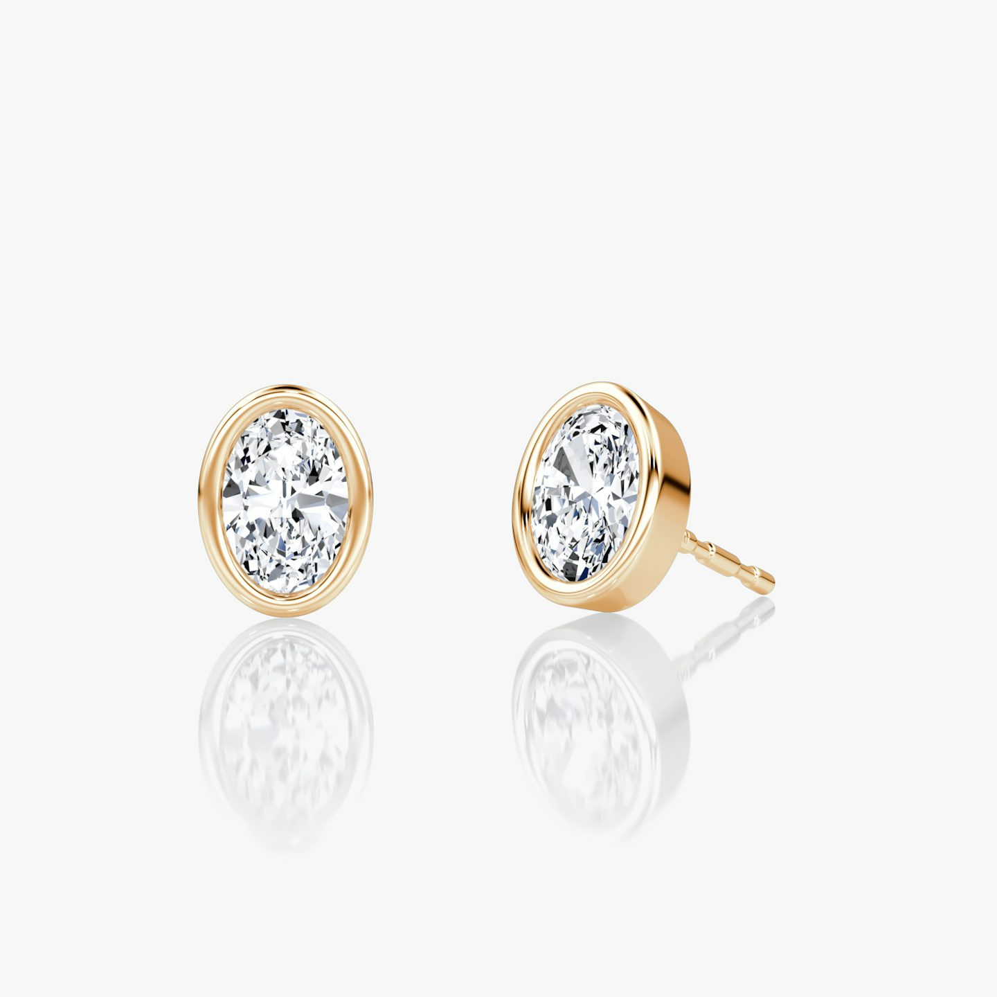 Bezel Solitaire Stud | Oval | 14k | Rose Gold | caratWeight: 0.25ct
