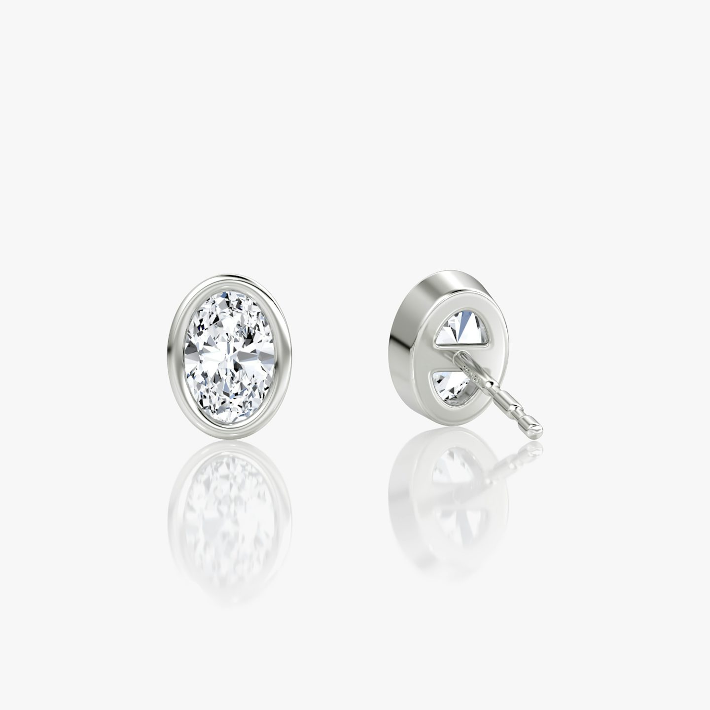 Bezel Solitaire Stud | Oval | 14k | White Gold | caratWeight: 0.25ct