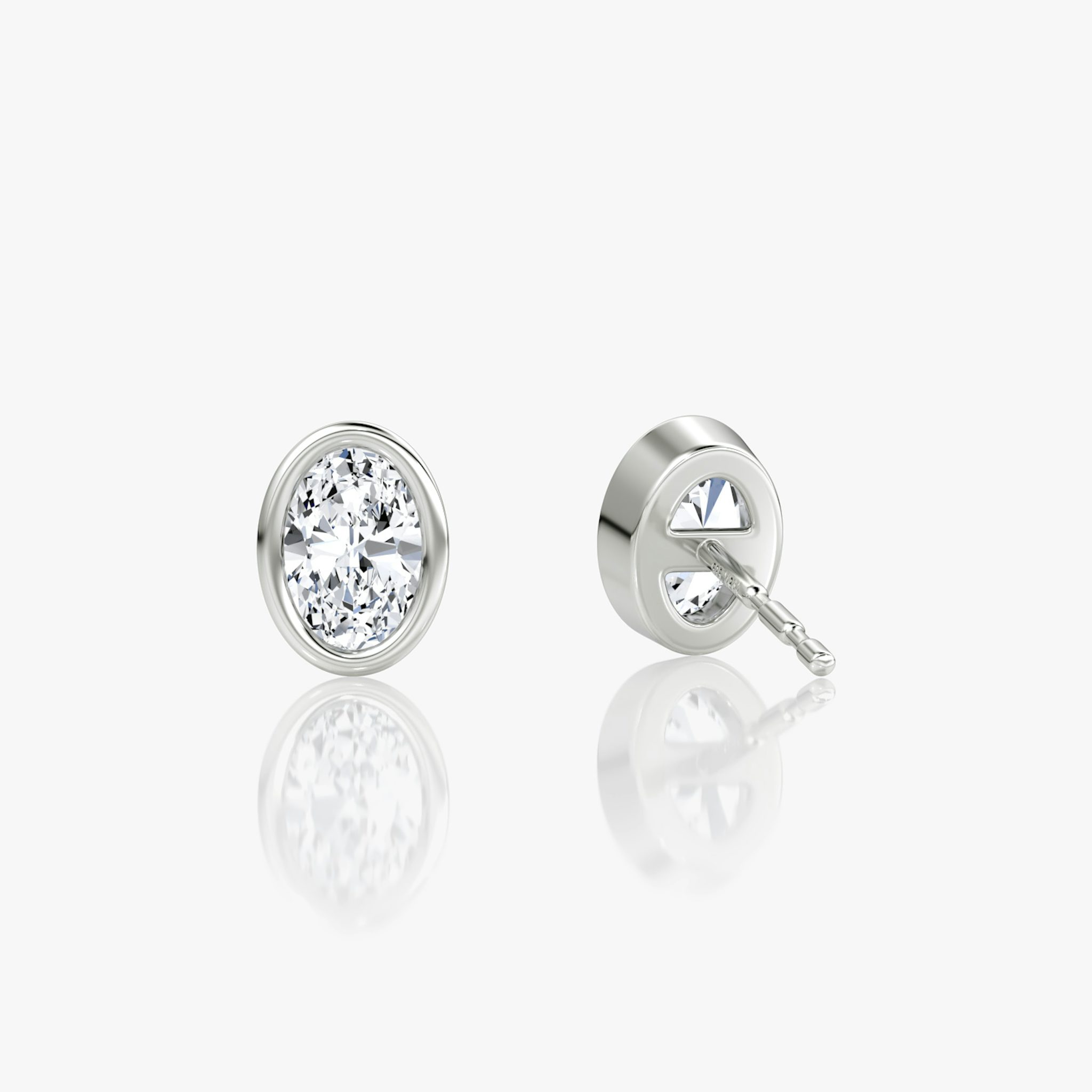 Bezel Solitaire Stud | Oval | 14k | White Gold | caratWeight: 0.25ct