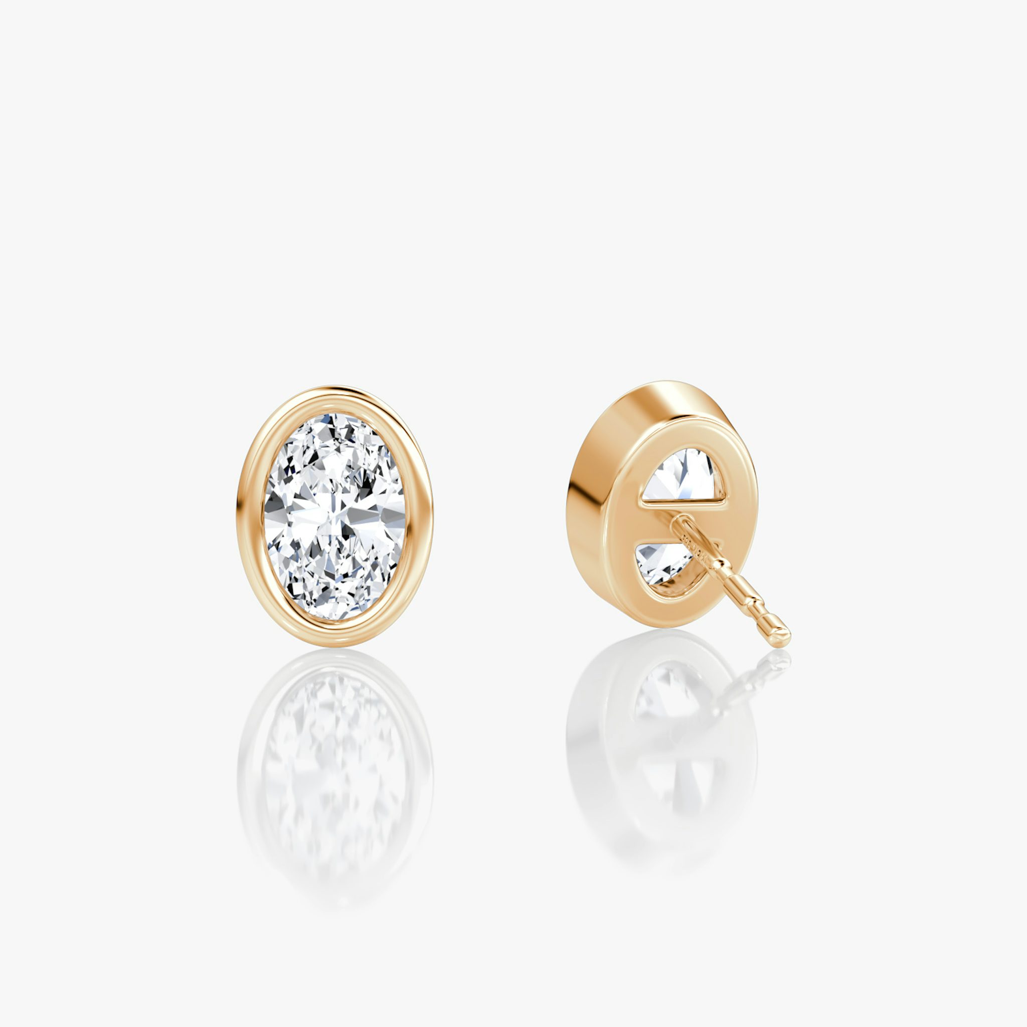 Bezel Solitaire Stud | Oval | 14k | Rose Gold | caratWeight: 0.50ct