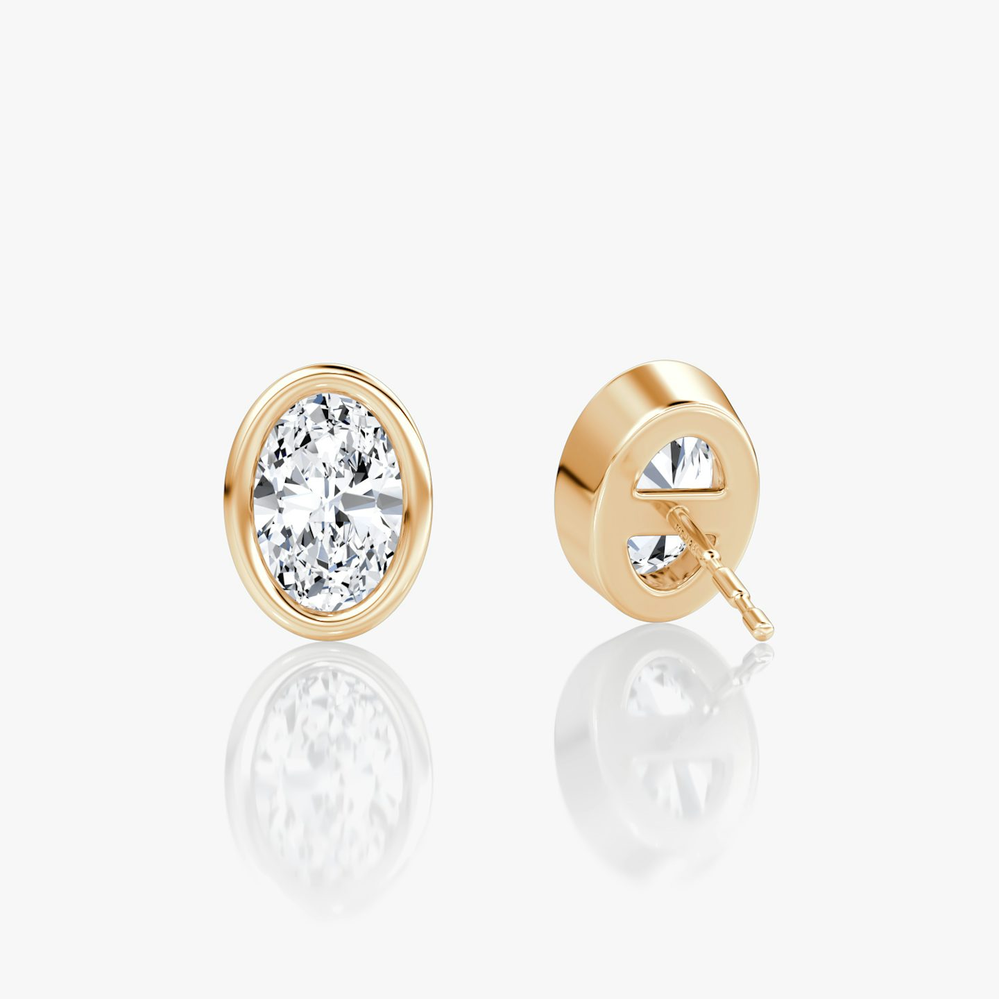 Bezel Solitaire Stud | Oval | 14k | Rose Gold | caratWeight: 0.75ct