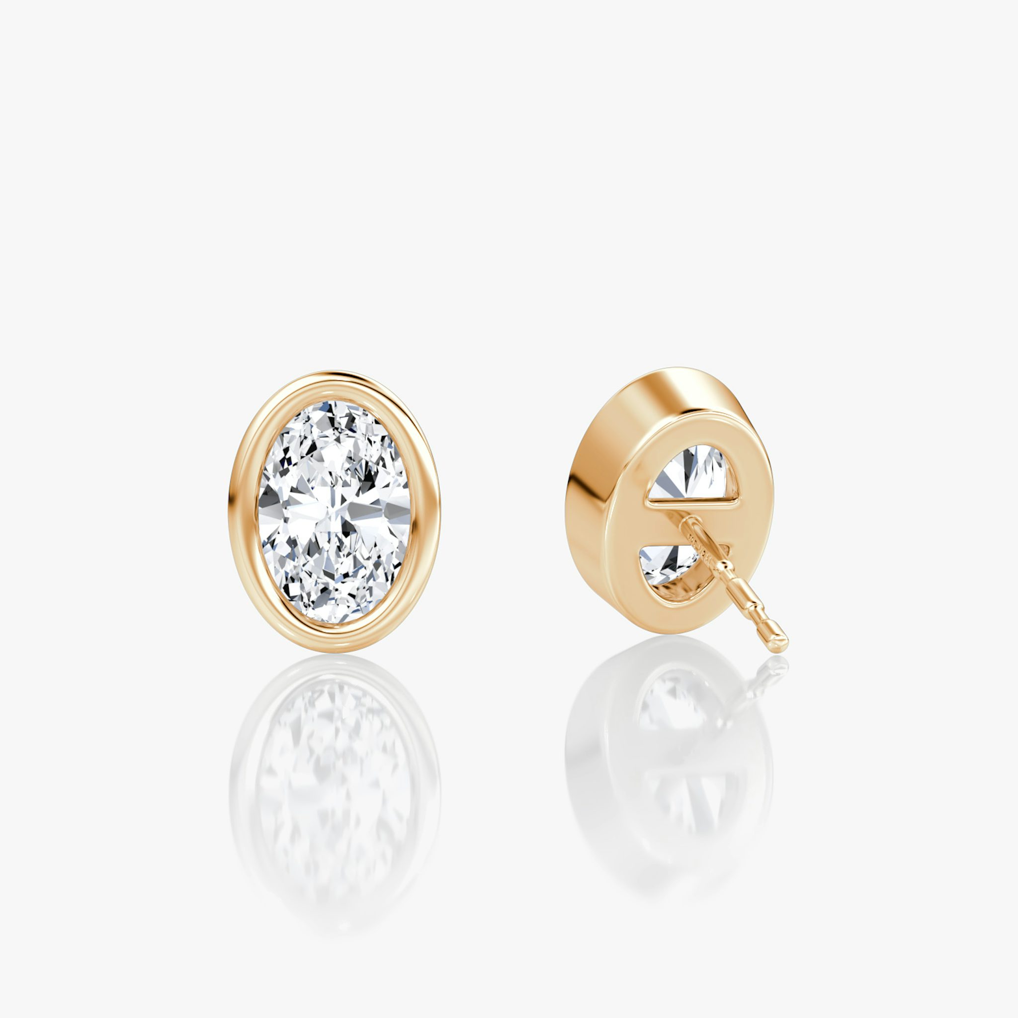 Bezel Solitaire Stud | Oval | 14k | Rose Gold | caratWeight: 0.75ct