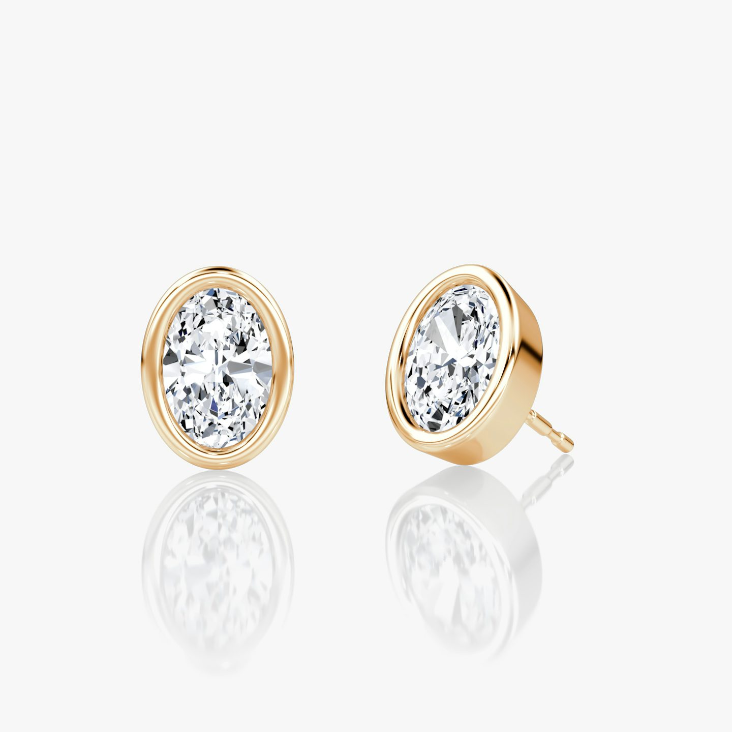 Bezel Solitaire Stud | Oval | 14k | Rose Gold | caratWeight: 0.75ct
