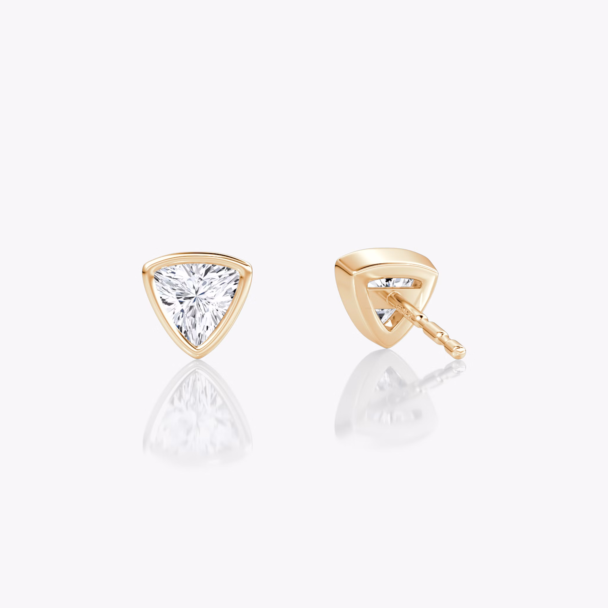 Bezel Solitaire Stud | Trillion | 14k | Rose Gold | caratWeight: 0.25ct