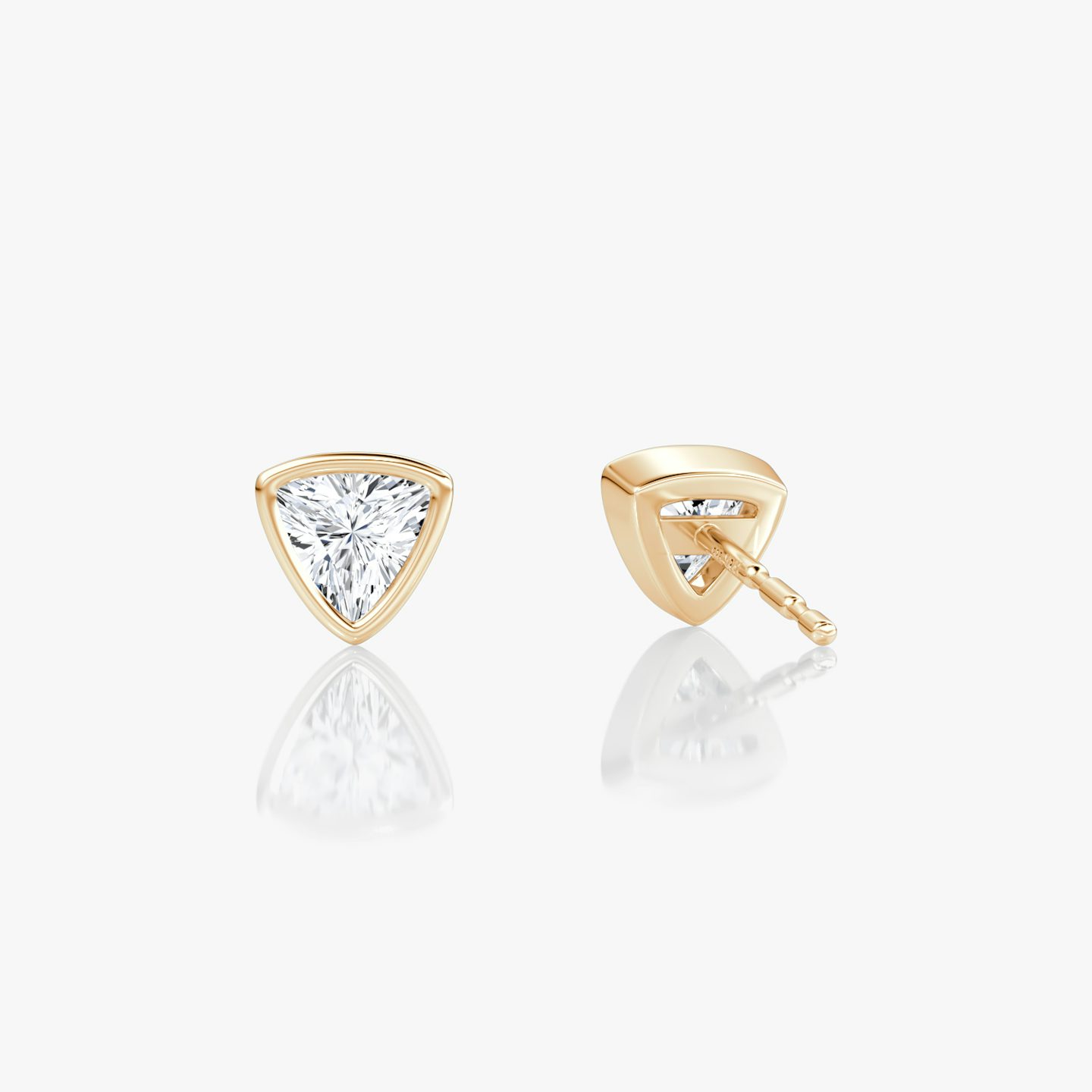 Bezel Solitaire Stud | Trillion | 14k | Rose Gold | caratWeight: 0.25ct