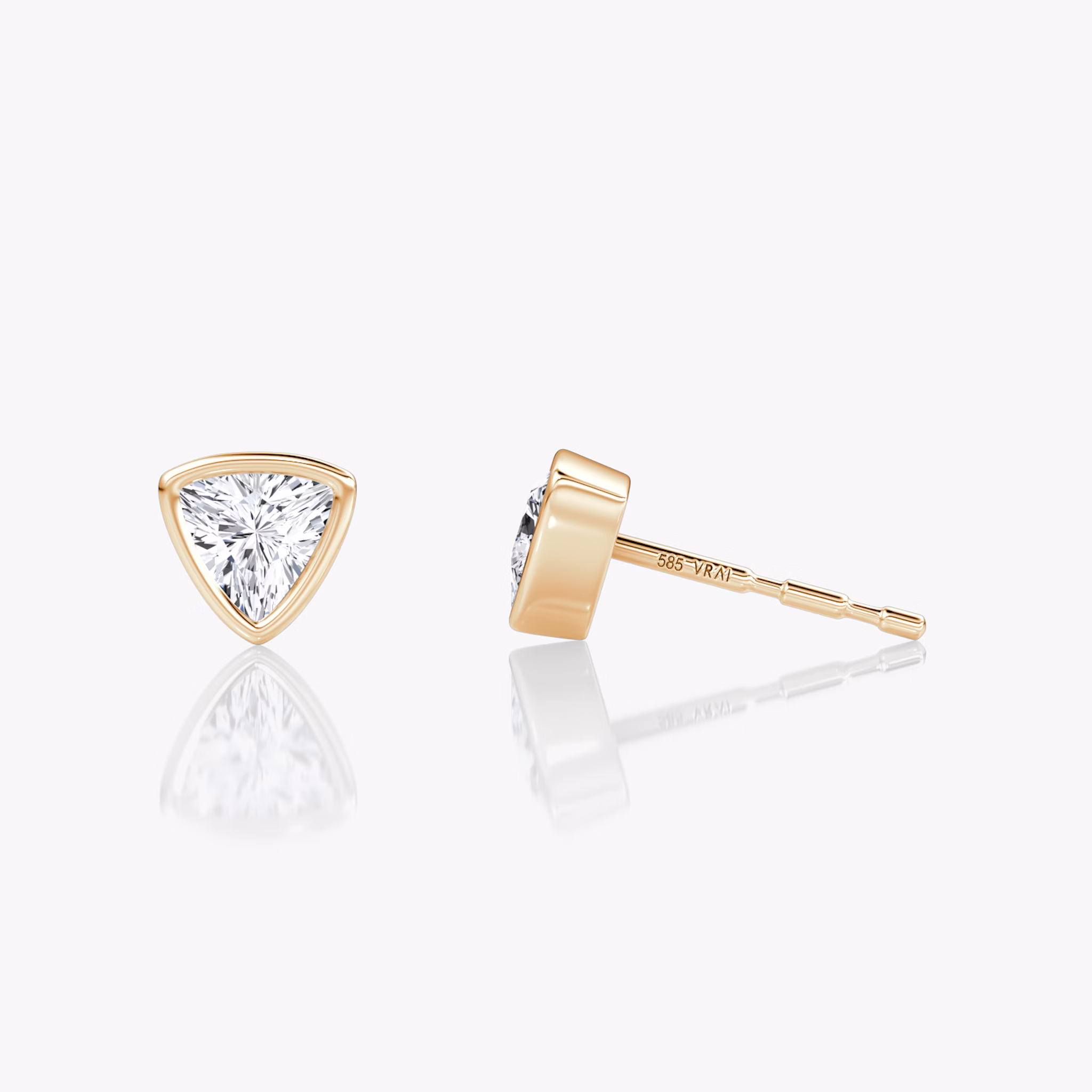 Bezel Solitaire Stud | Trillion | 14k | Rose Gold | caratWeight: 0.25ct