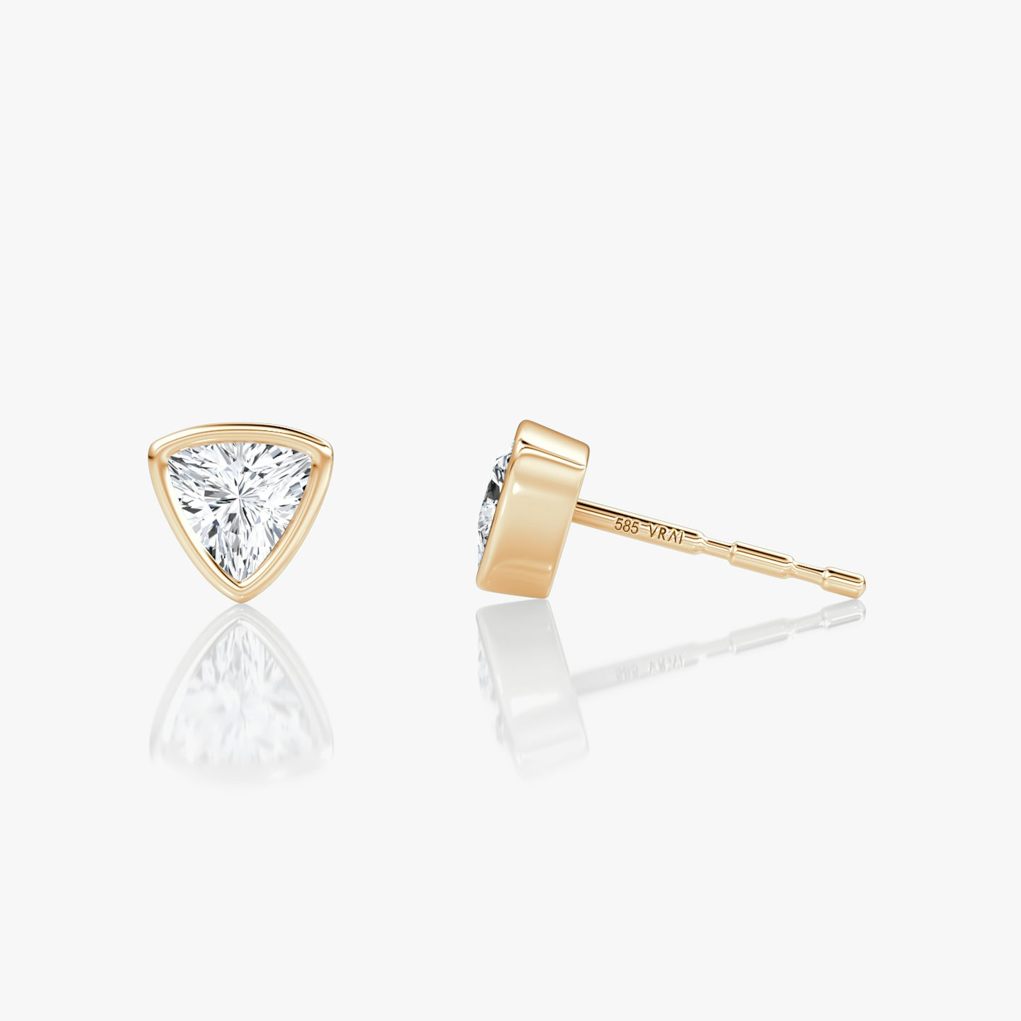 Bezel Solitaire Stud | Trillion | 14k | Rose Gold | caratWeight: 0.25ct