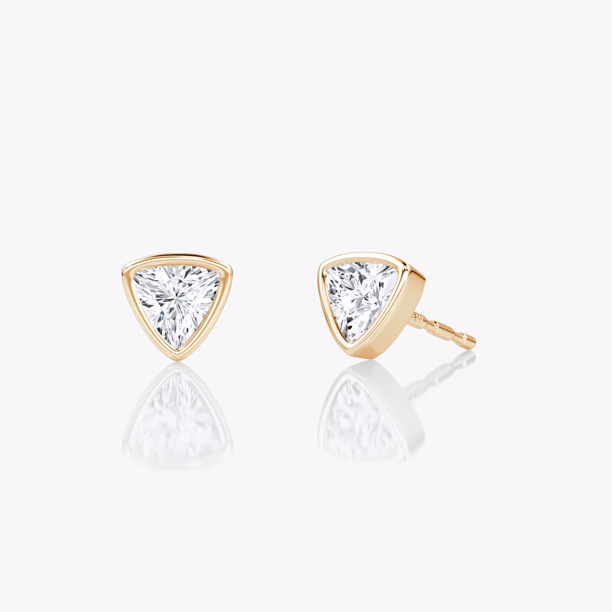 Bezel Solitaire Stud | Trillion | 14k | Rose Gold | caratWeight: 0.25ct