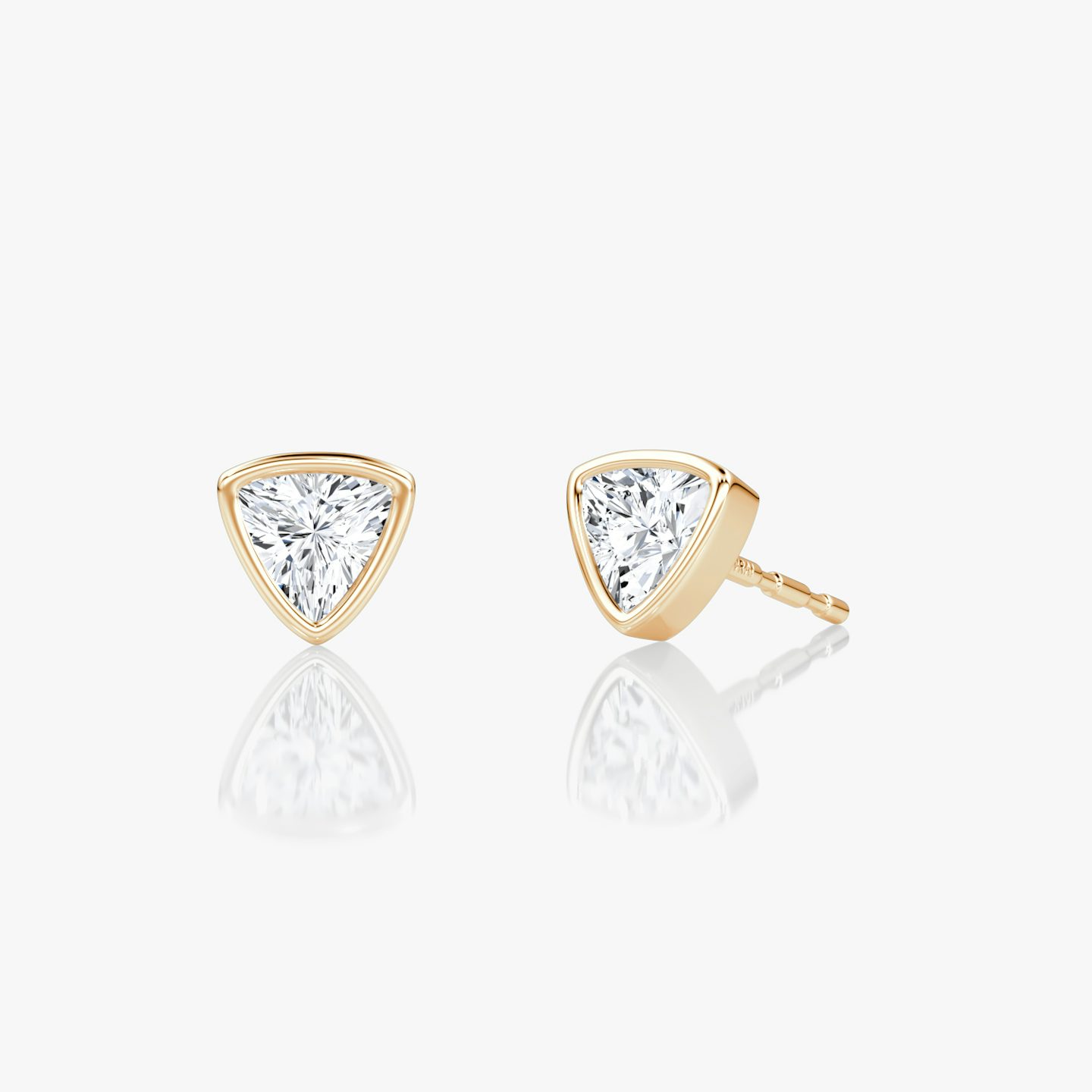 Bezel Solitaire Stud | Trillion | 14k | Rose Gold | caratWeight: 0.25ct