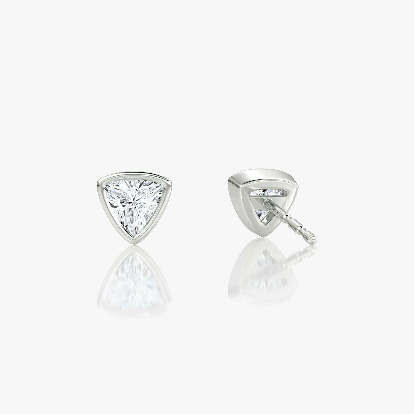 Bezel Solitaire Stud | Trillion | 14k | White Gold | caratWeight: 0.25ct
