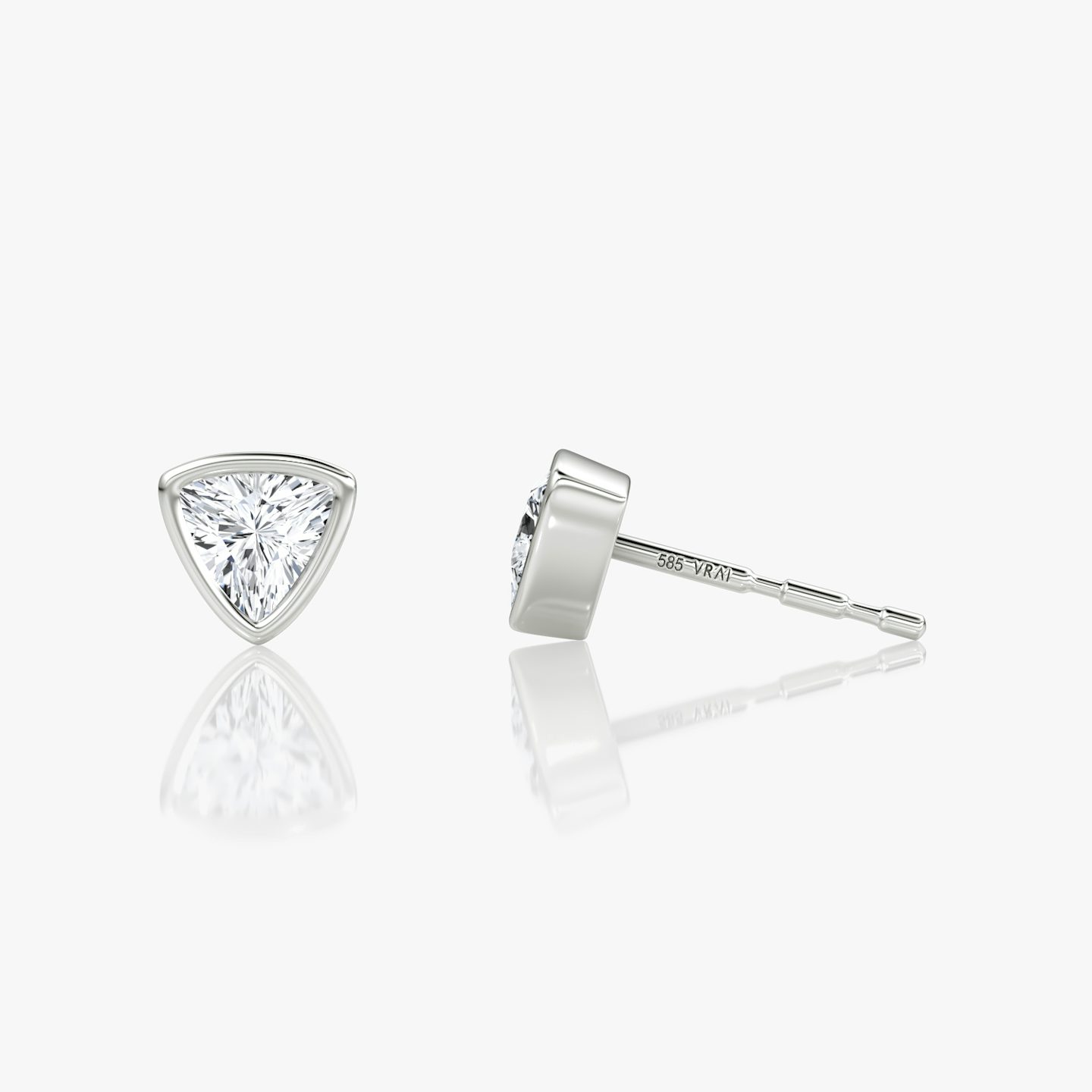 Bezel Solitaire Stud | Trillion | 14k | White Gold | caratWeight: 0.25ct