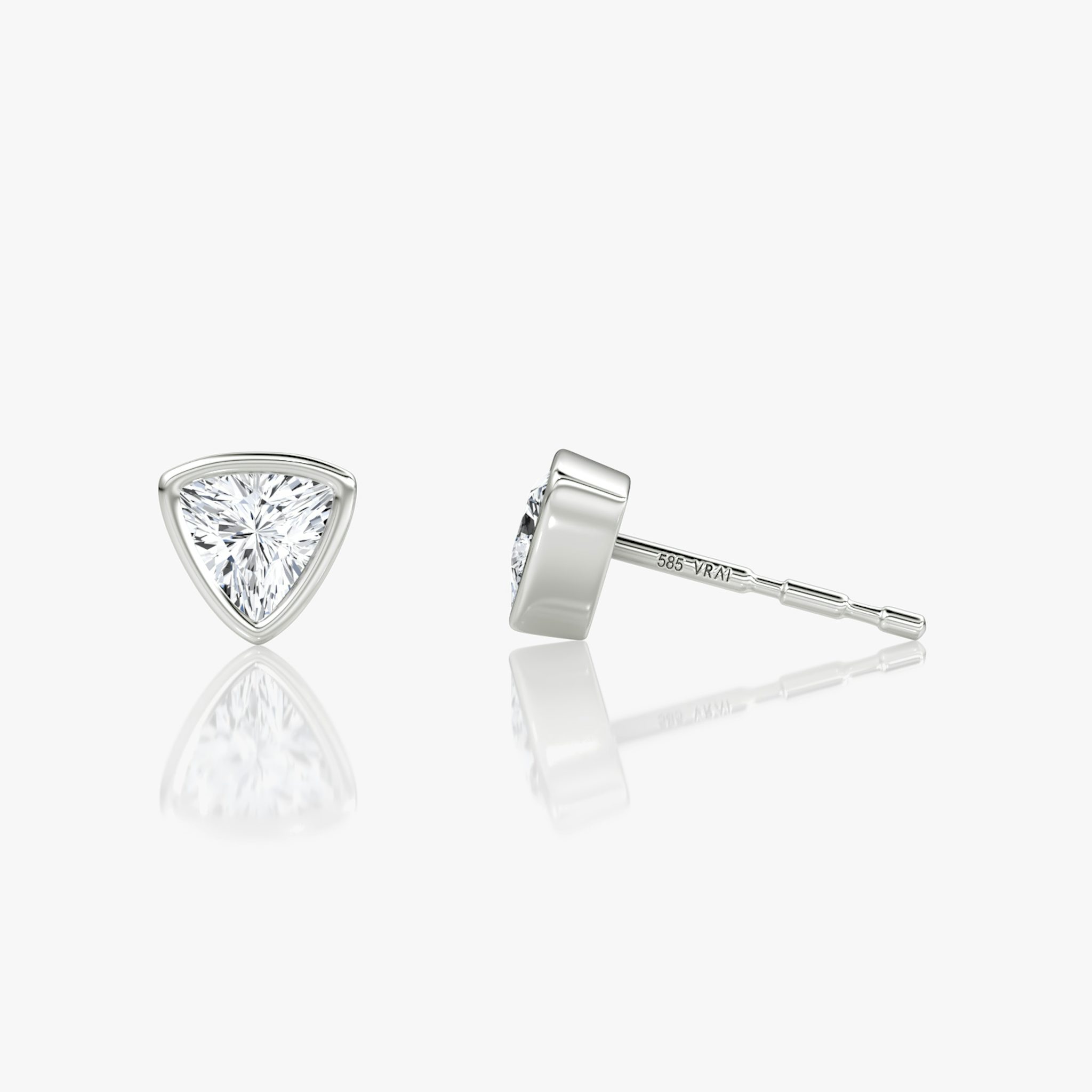Bezel Solitaire Stud | Trillion | 14k | White Gold | caratWeight: 0.25ct