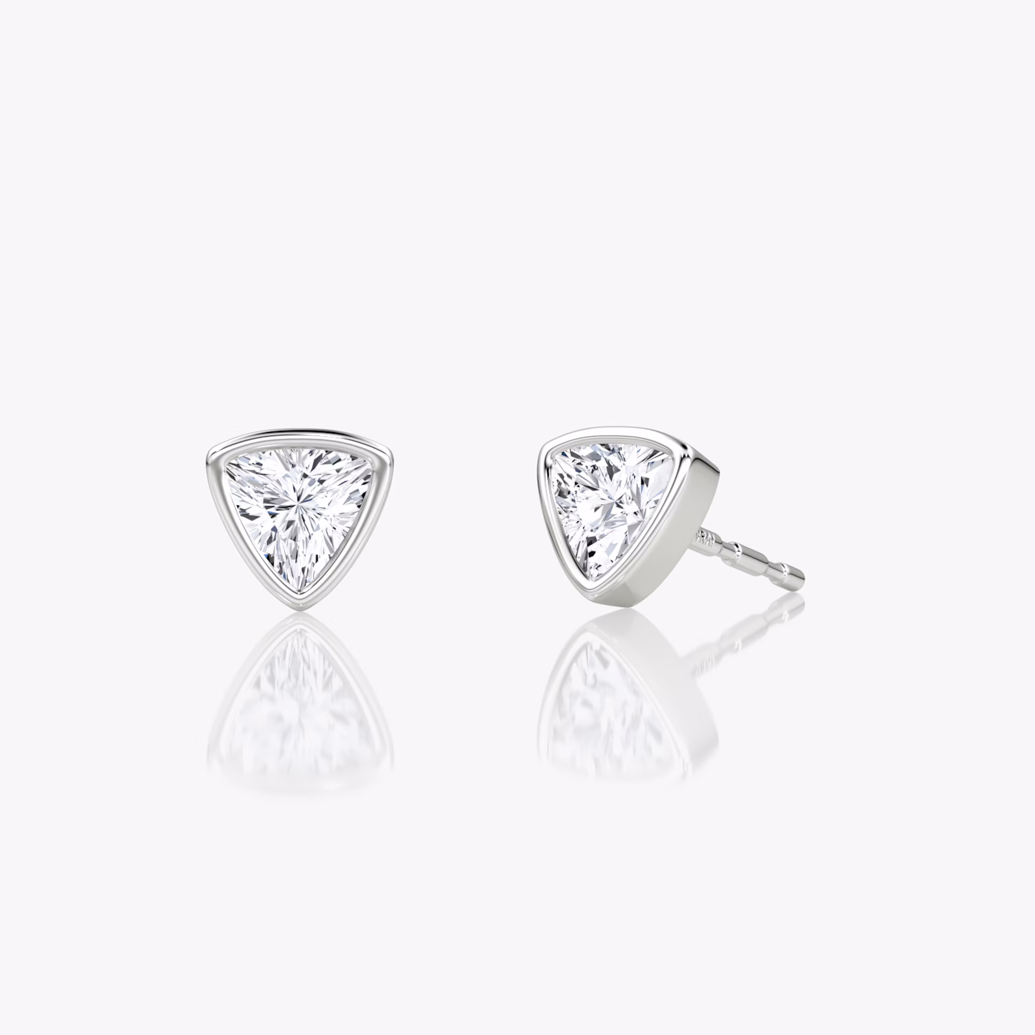 Bezel Solitaire Stud | Trillion | 14k | White Gold | caratWeight: 0.25ct