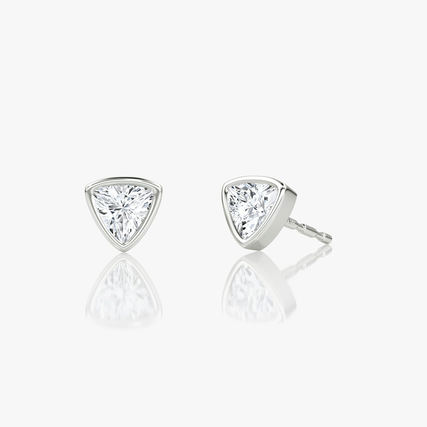 Bezel Solitaire Stud | Trillion | 14k | White Gold | caratWeight: 0.25ct