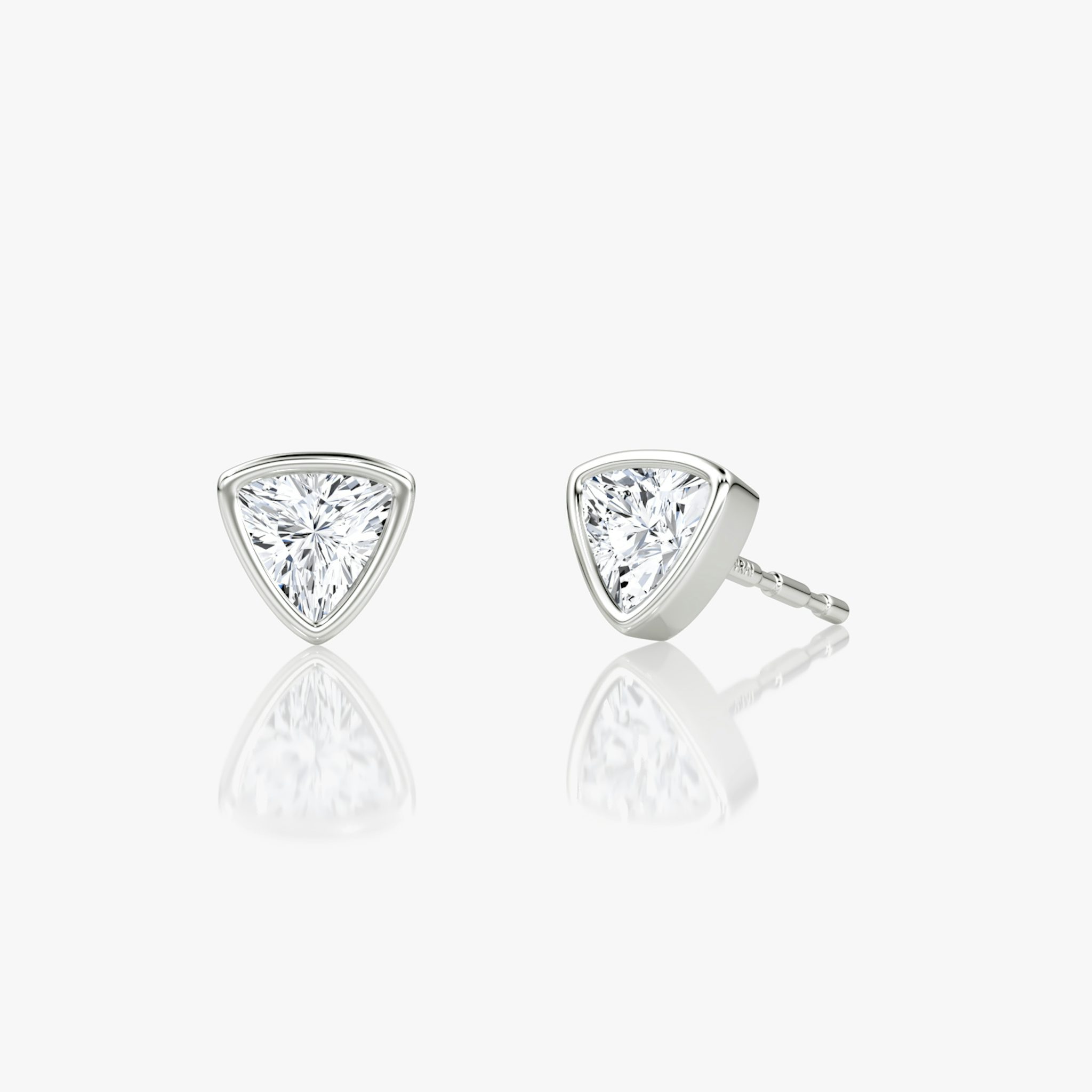 Bezel Solitaire Stud | Trillion | 14k | White Gold | caratWeight: 0.25ct