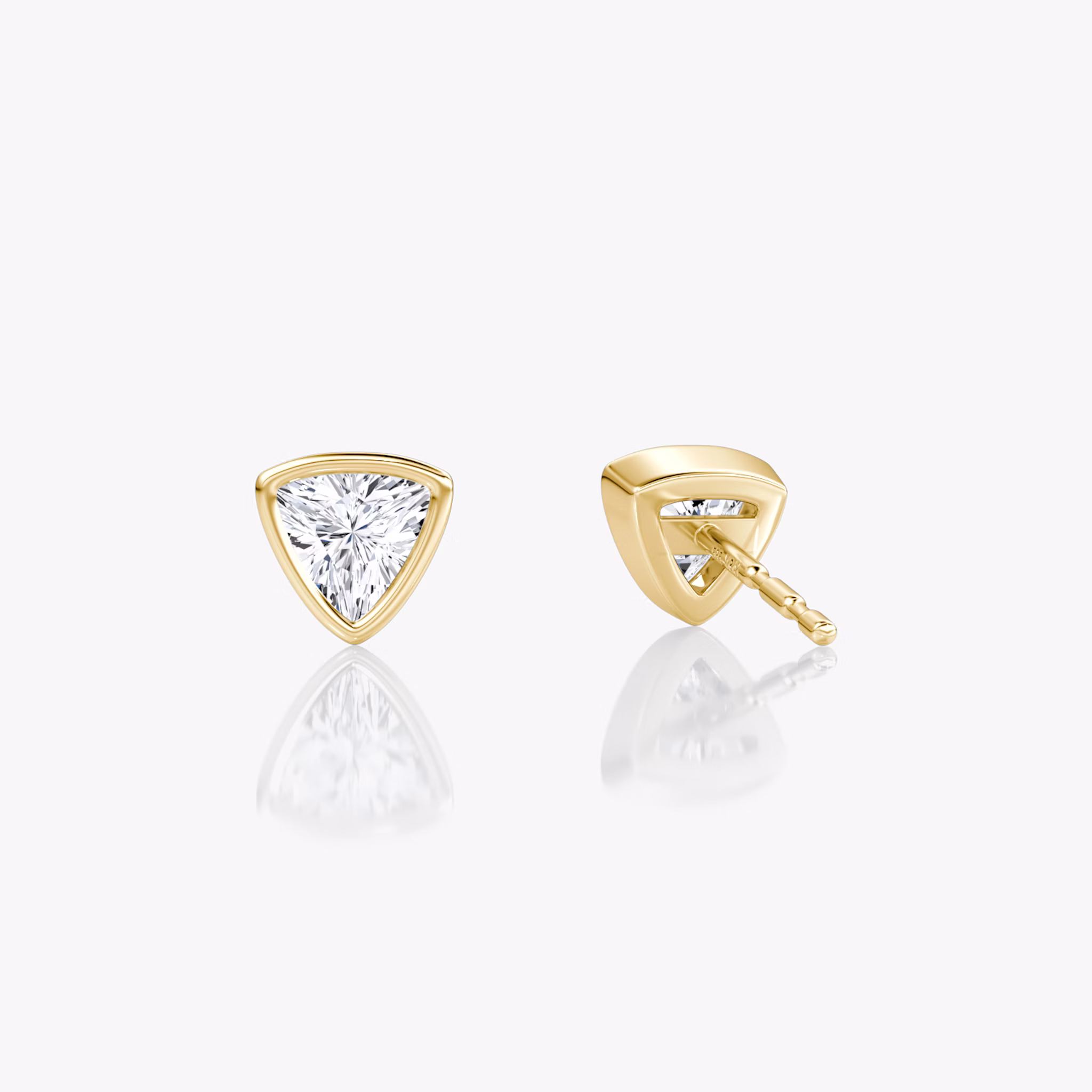 Bezel Solitaire Stud | Trillion | 14k | Yellow Gold | caratWeight: 0.25ct