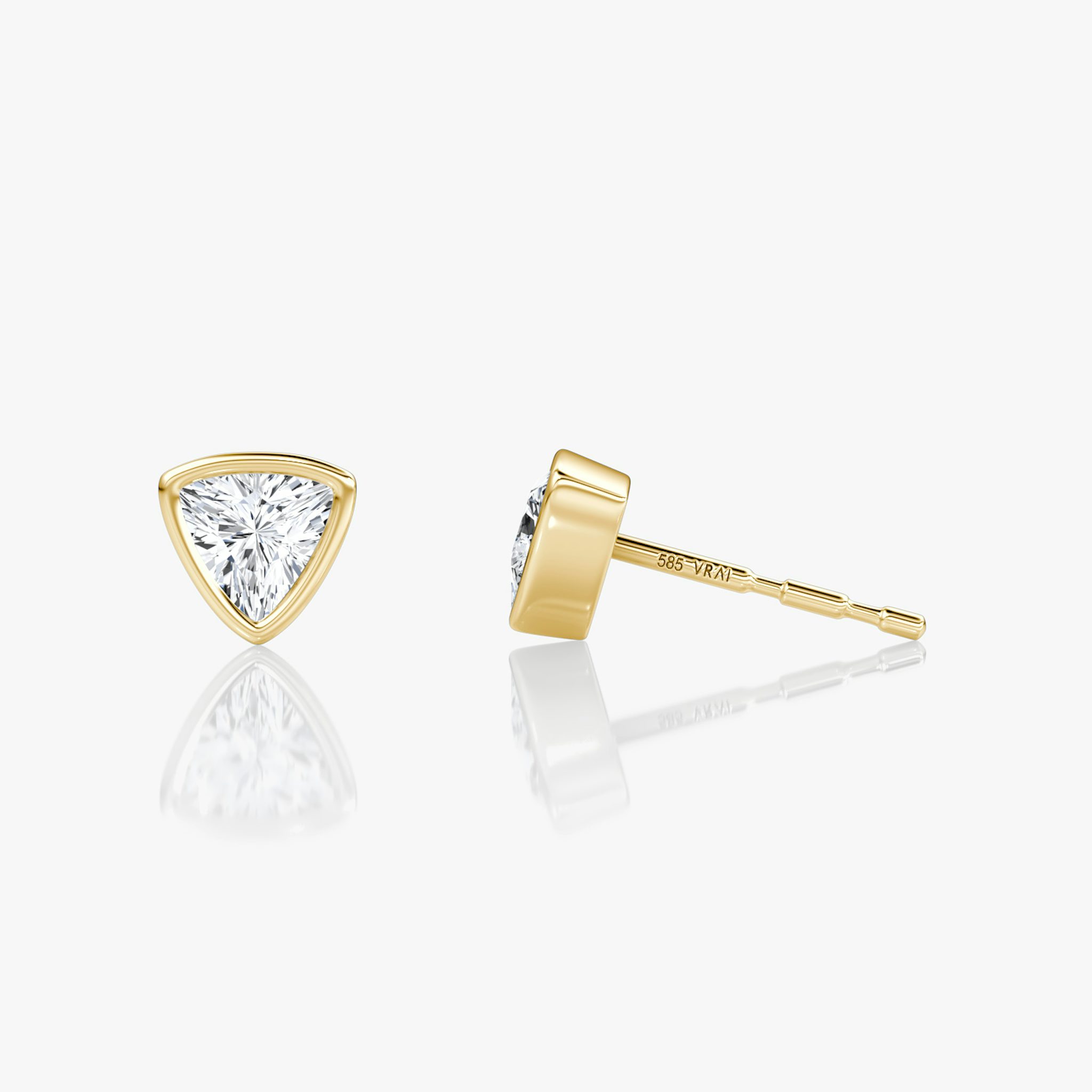 Bezel Solitaire Stud | Trillion | 14k | Yellow Gold | caratWeight: 0.25ct