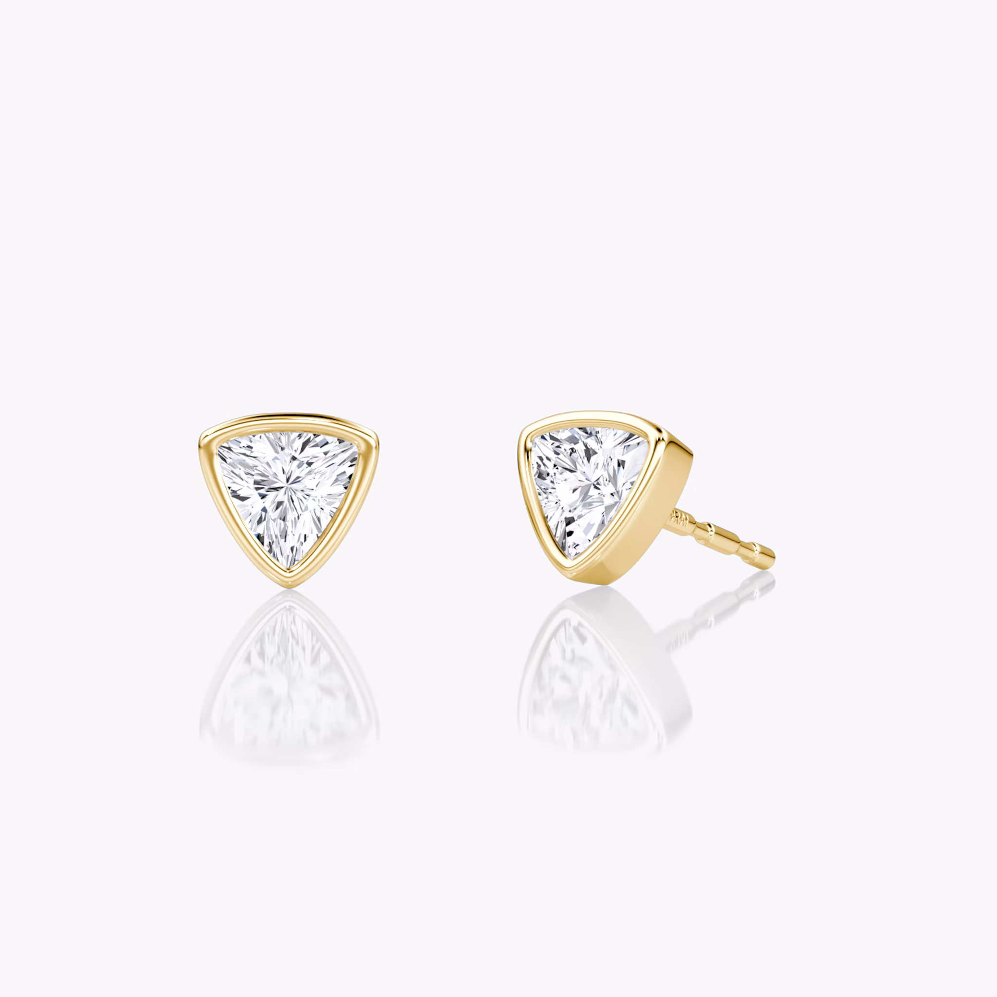 Bezel Solitaire Stud | Trillion | 14k | Yellow Gold | caratWeight: 0.25ct