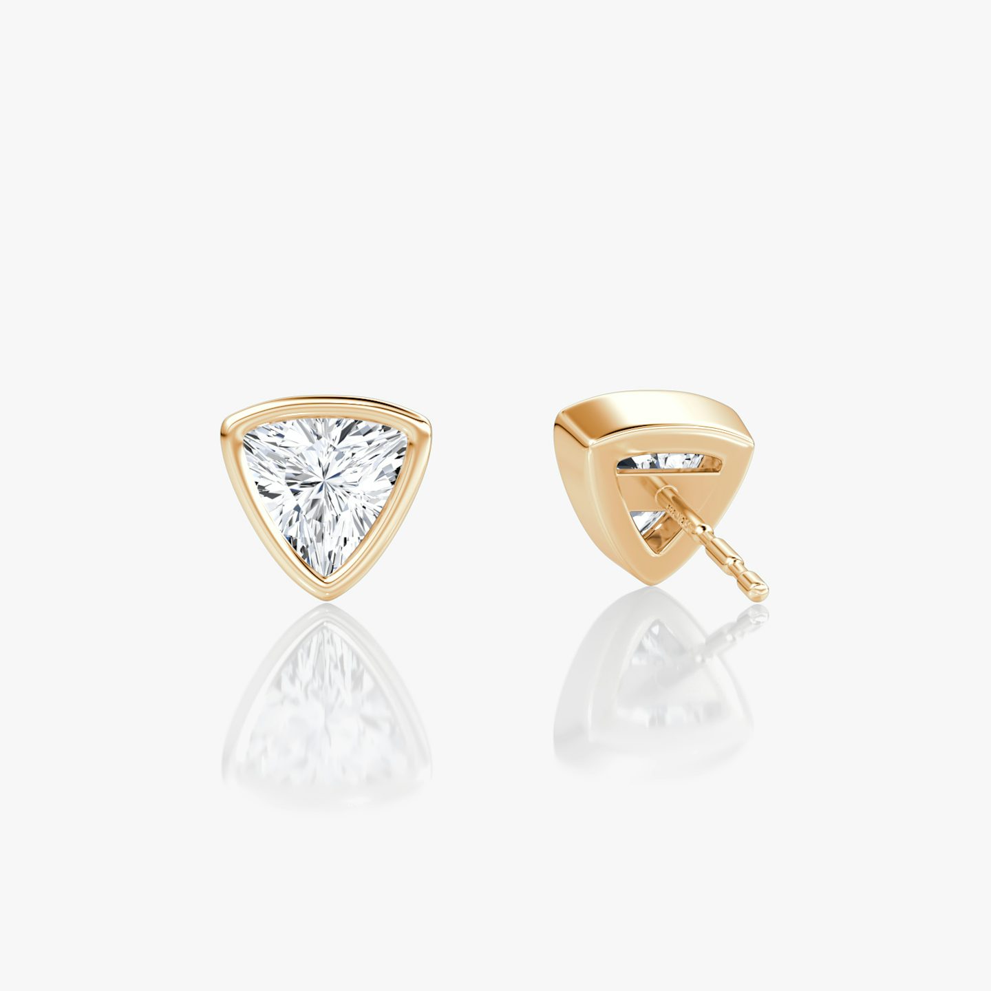Bezel Solitaire Stud | Trillion | 14k | Rose Gold | caratWeight: 0.50ct